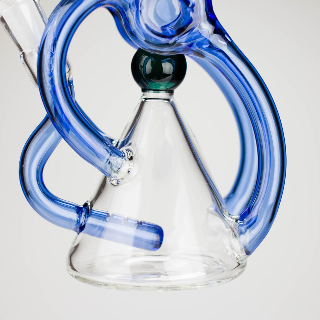8" Color Accented Recycle Oil Glass Bong