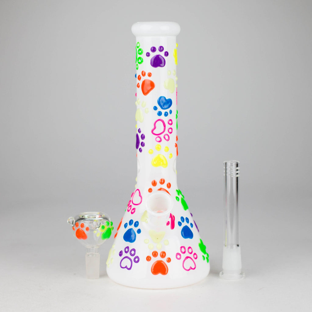 10" 3D Glass Bong With My Pet Design – Glow in the Dark