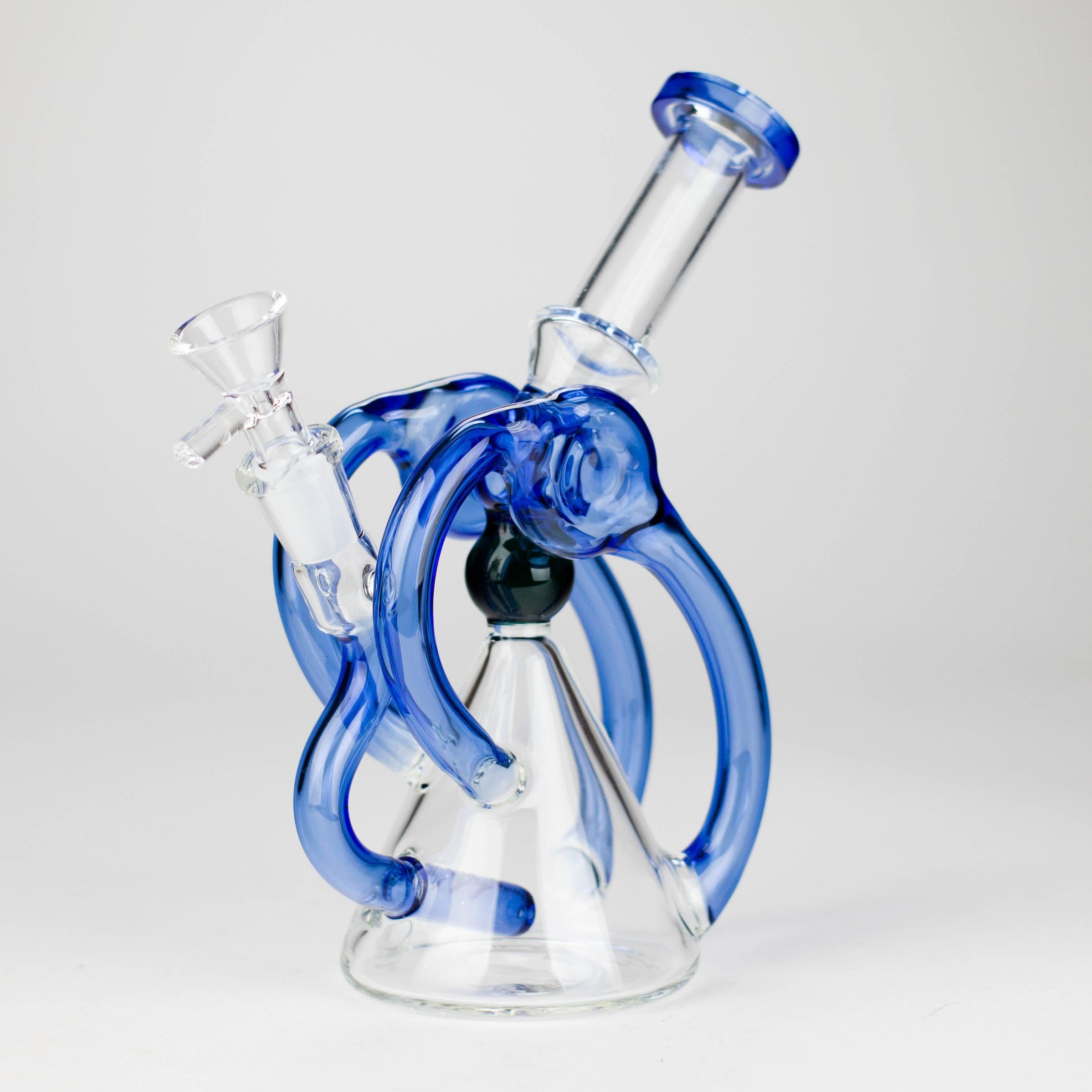 8" Color Accented Recycle Oil Glass Bong Main image