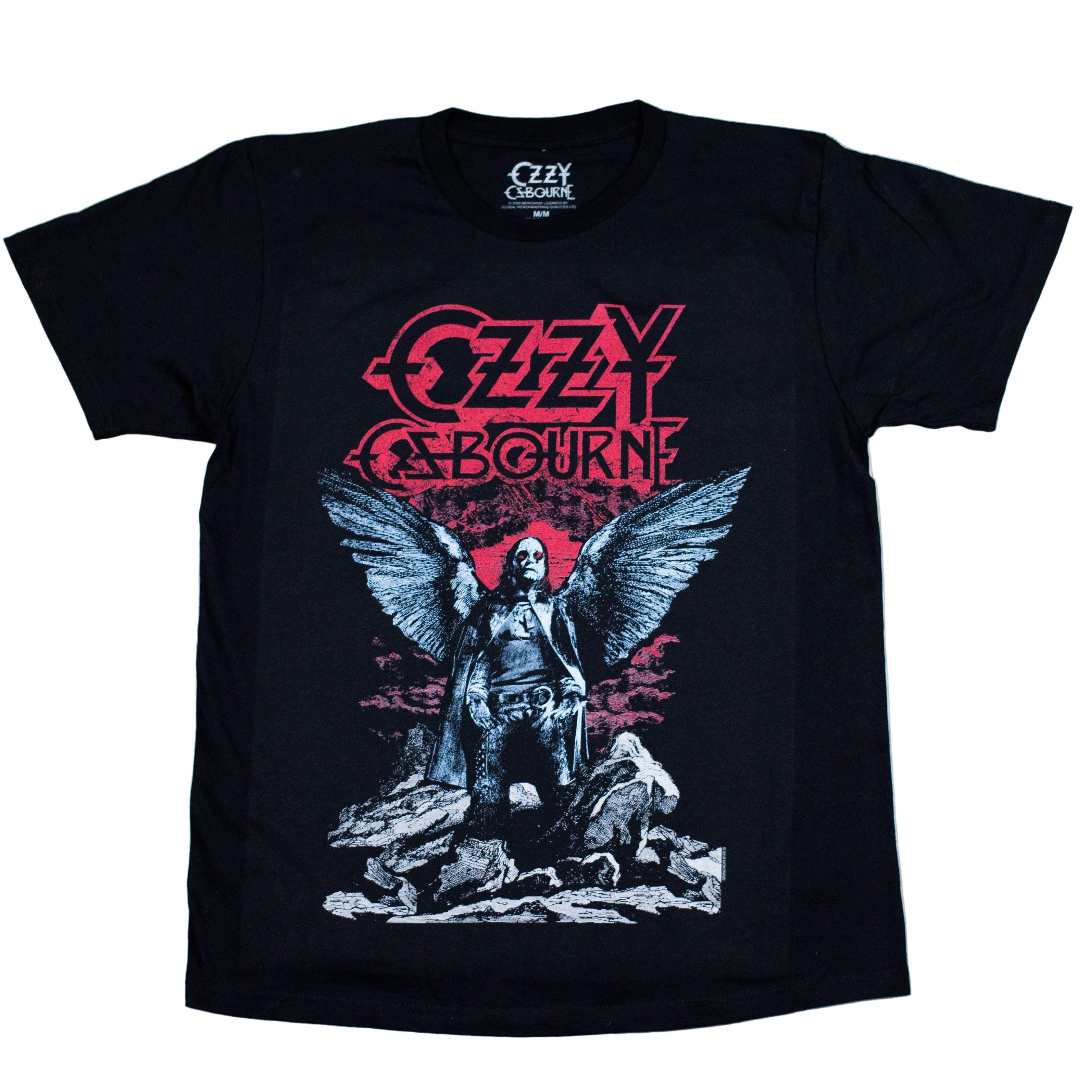 Ozzy Osbourne | “Angel Wings” Short Sleeve Men’s Black T-Shirt – Officially Licensed Rock Band Tee Main image