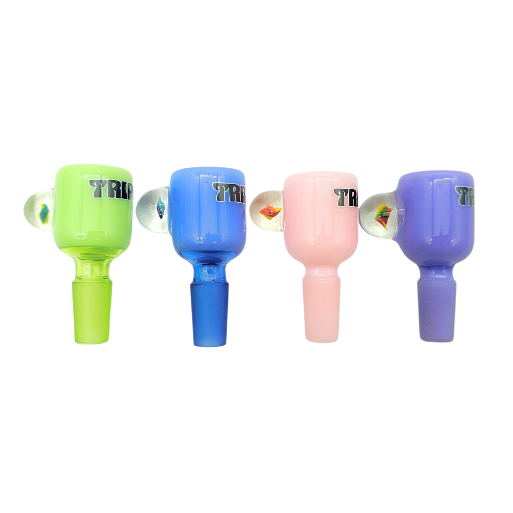 Trippy Glass Bong Bowl with Flower Implosion – Assorted Colours Main image