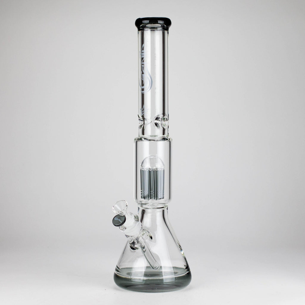 Genie | 17.5" 10-Arm 9mm Colored Bottom Glass Bong [GE4180]
