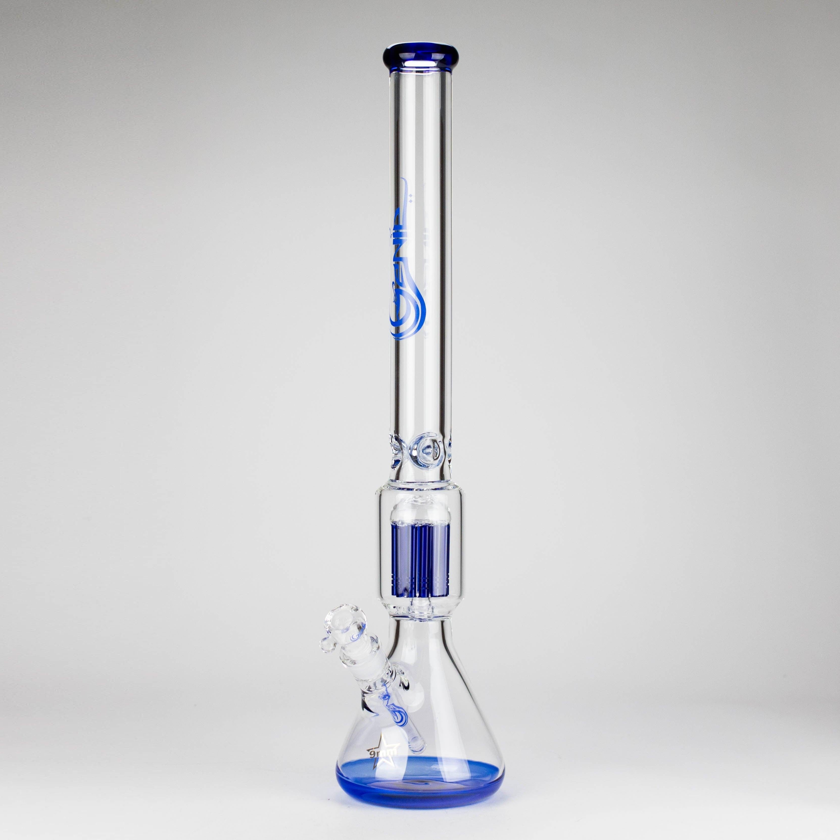 Genie | 24" 12-Arm 9mm Colored Bottom Glass Water Bong [F7-004-1]