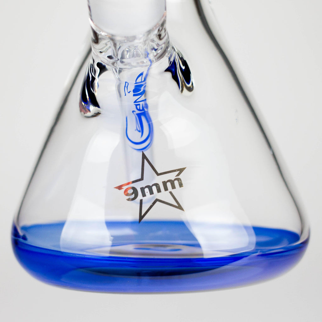 Genie | 24" 12-Arm 9mm Colored Bottom Glass Water Bong [F7-004-1]