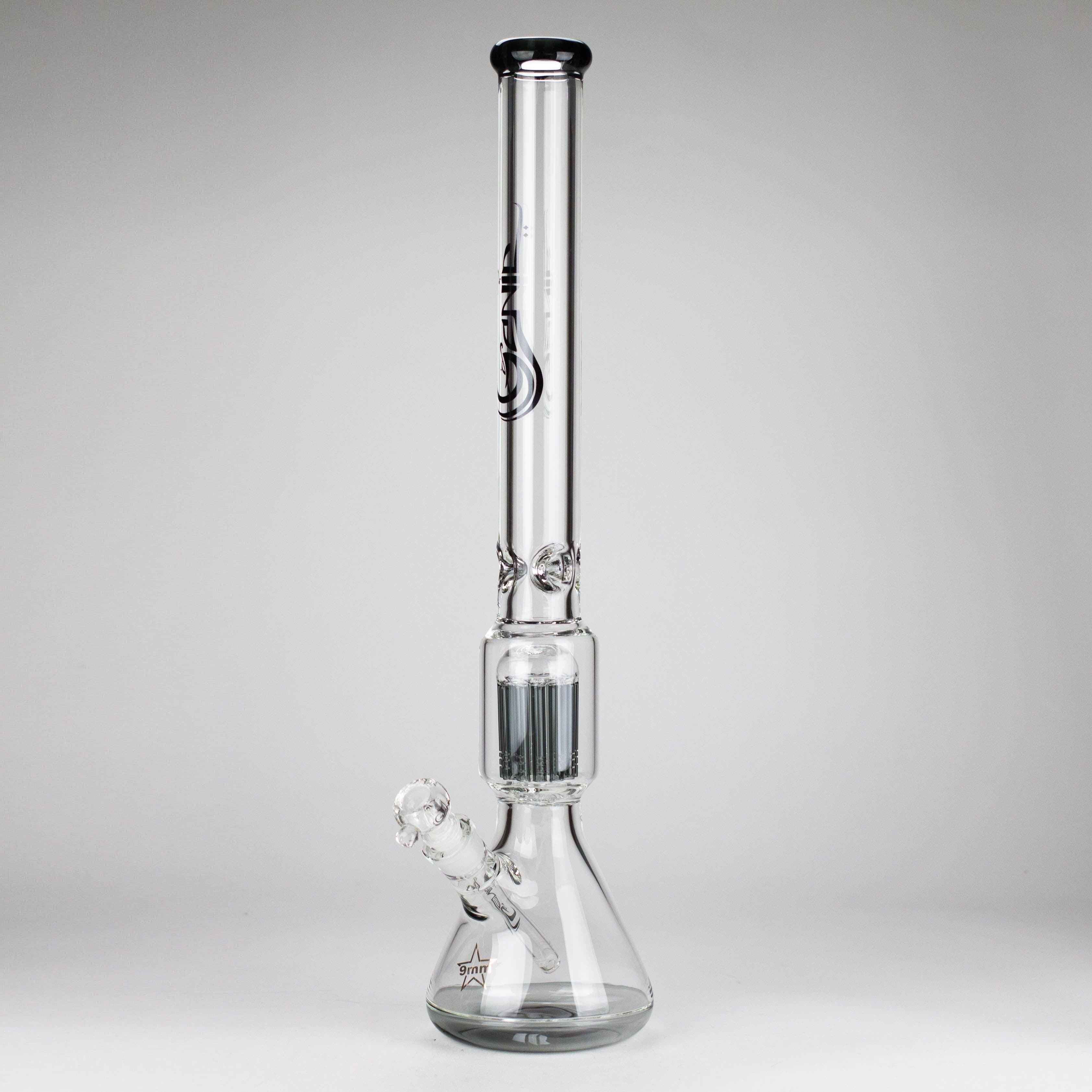 Genie | 24" 12-Arm 9mm Colored Bottom Glass Water Bong [F7-004-1]