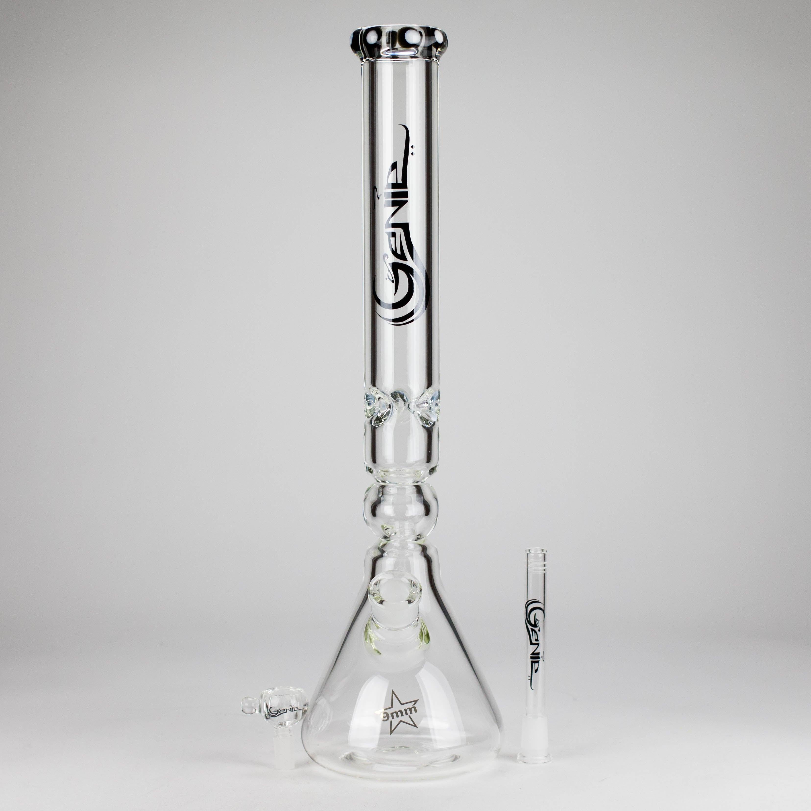 Genie | 19.5" 9mm Curved Shaft Glass Beaker Bong [F7-002-1]
