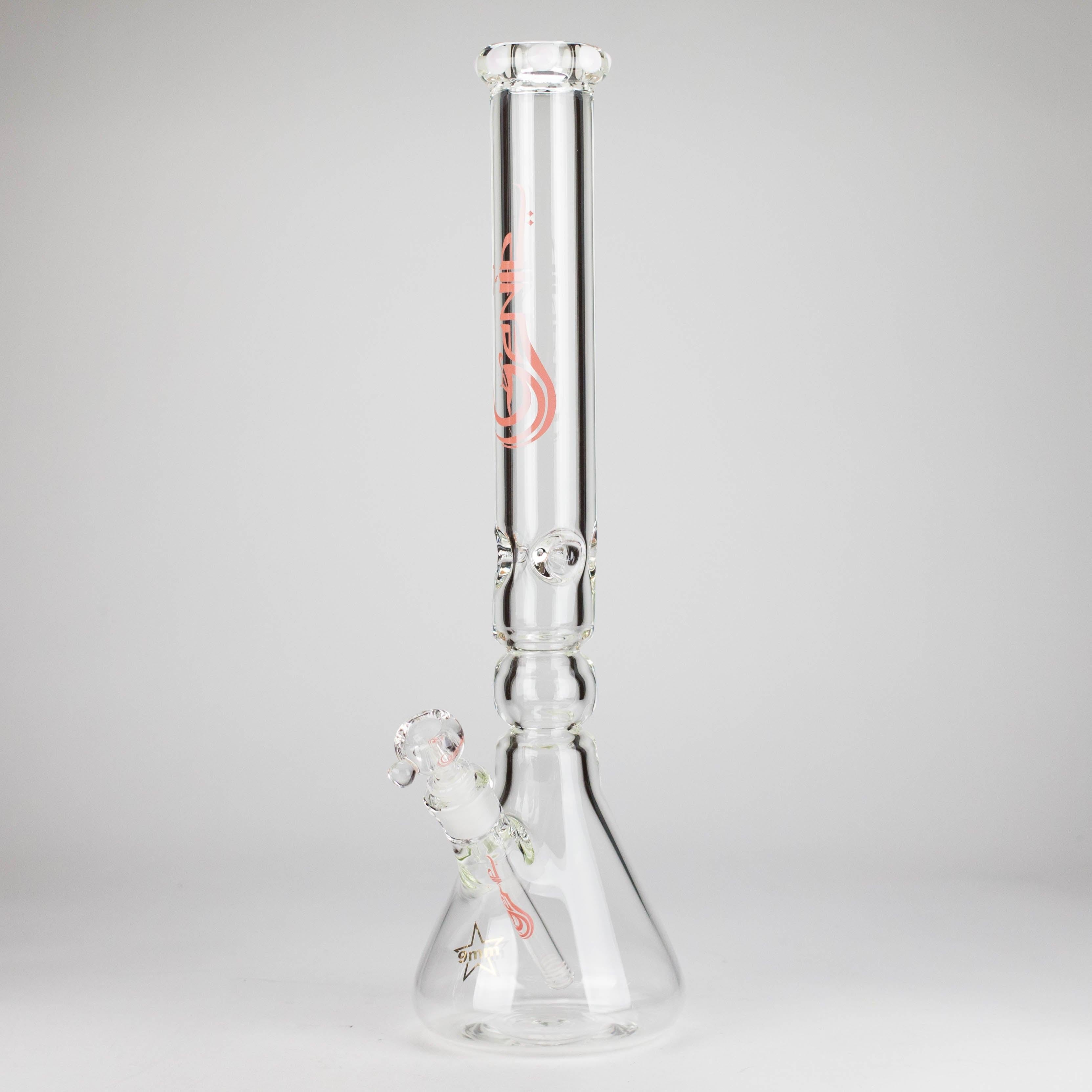Genie | 19.5" 9mm Curved Shaft Glass Beaker Bong [F7-002-1]