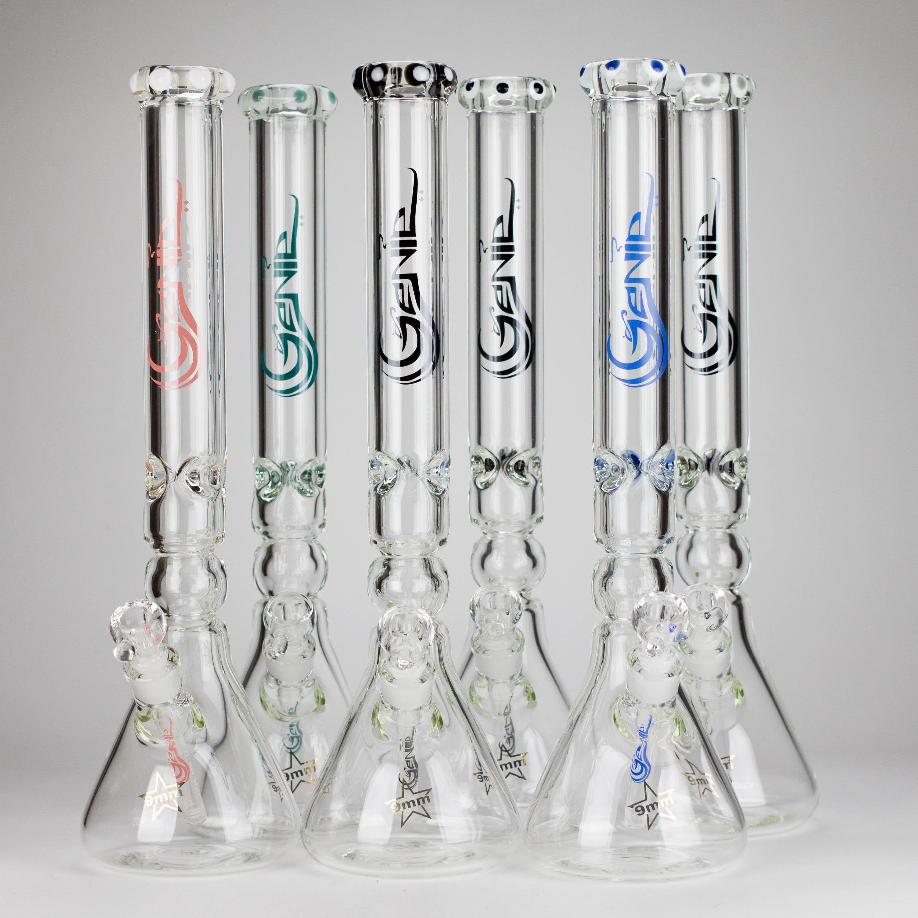 Genie | 19.5" 9mm Curved Shaft Glass Beaker Bong [F7-002-1] Main image