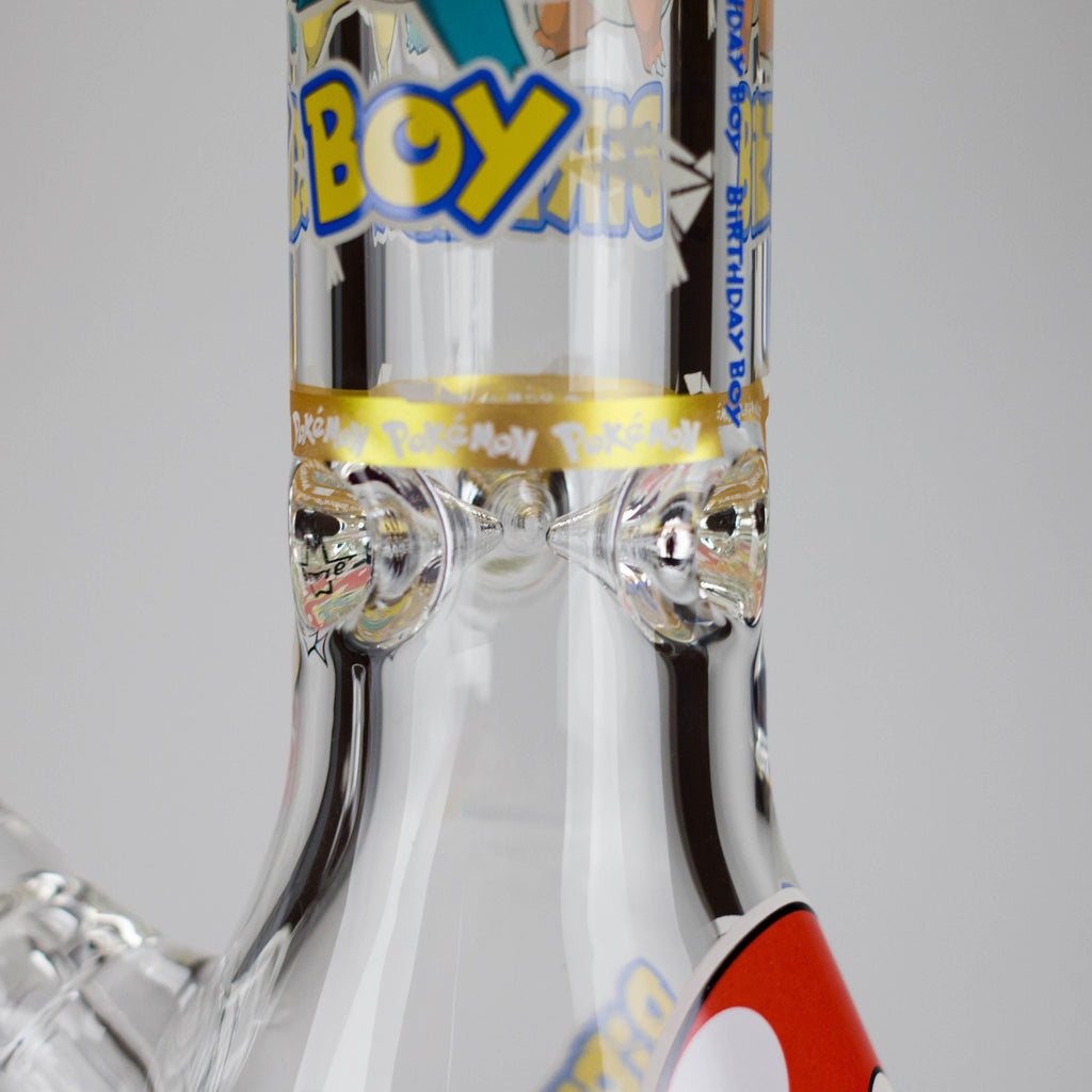 14" PK Cartoon Glow In The Dark 9mm Glass Bong [PIP863]