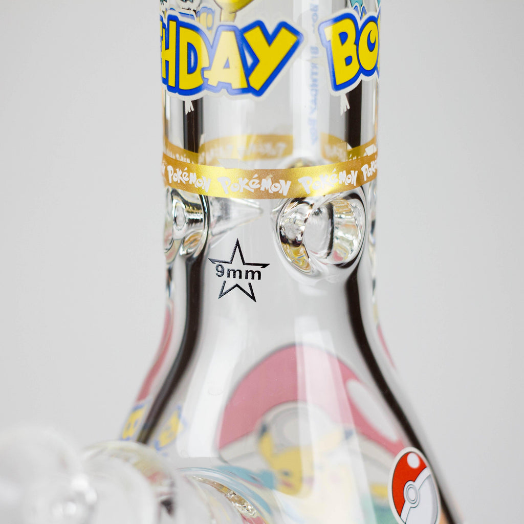 14" PK Cartoon Glow In The Dark 9mm Glass Bong [PIP863]