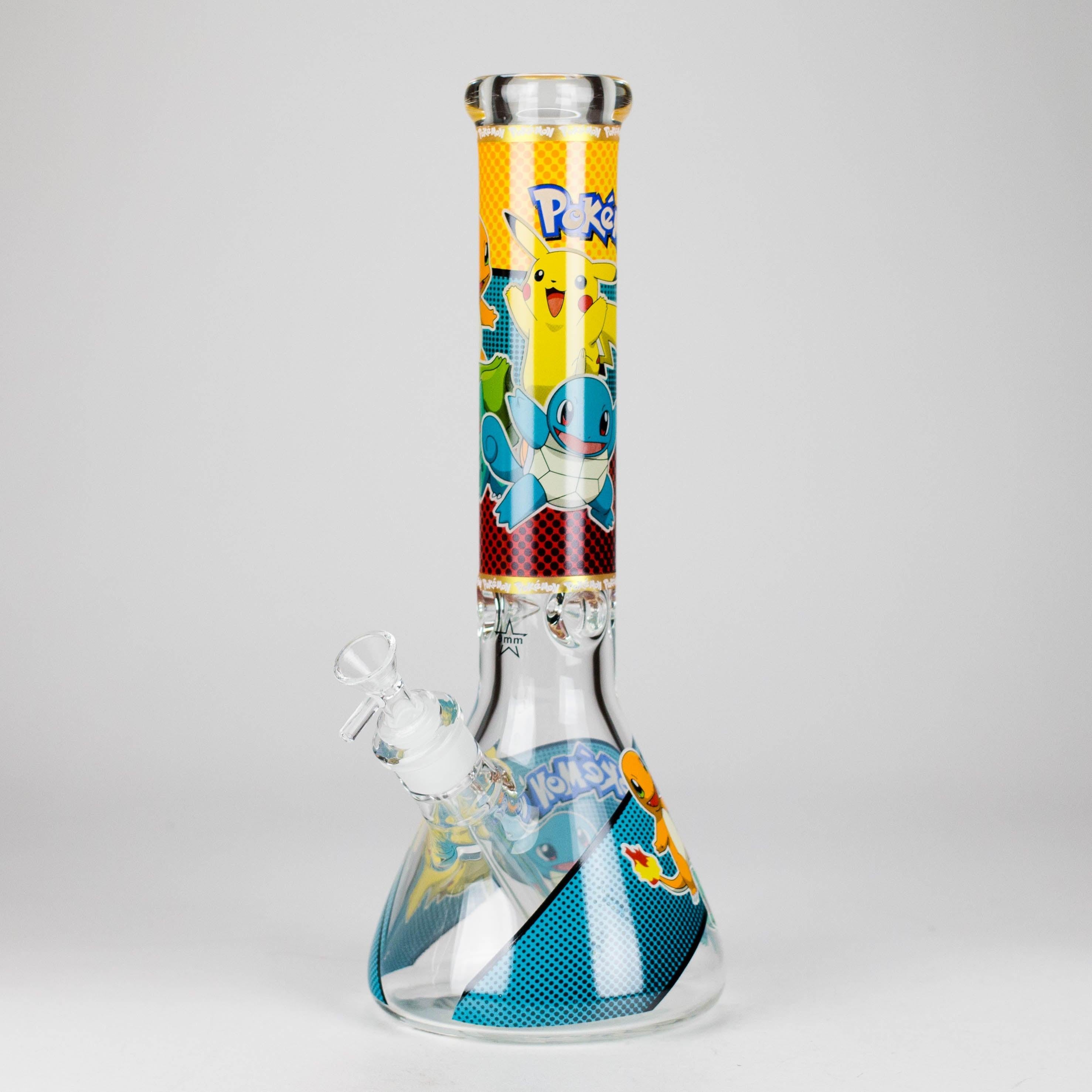 14" PK Cartoon Glow In The Dark 9mm Glass Bong [PIP863]