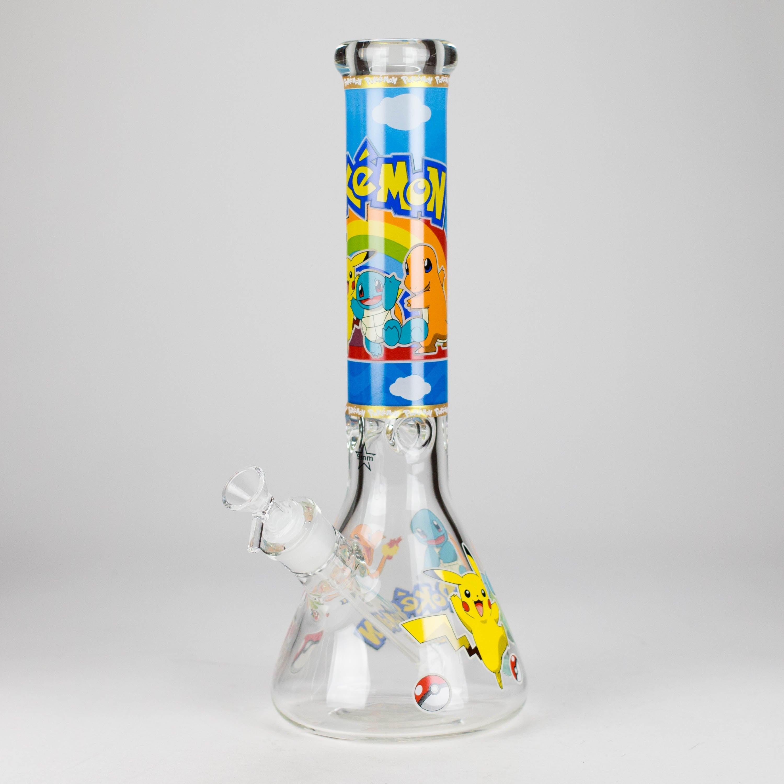 14" PK Cartoon Glow In The Dark 9mm Glass Bong [PIP863]