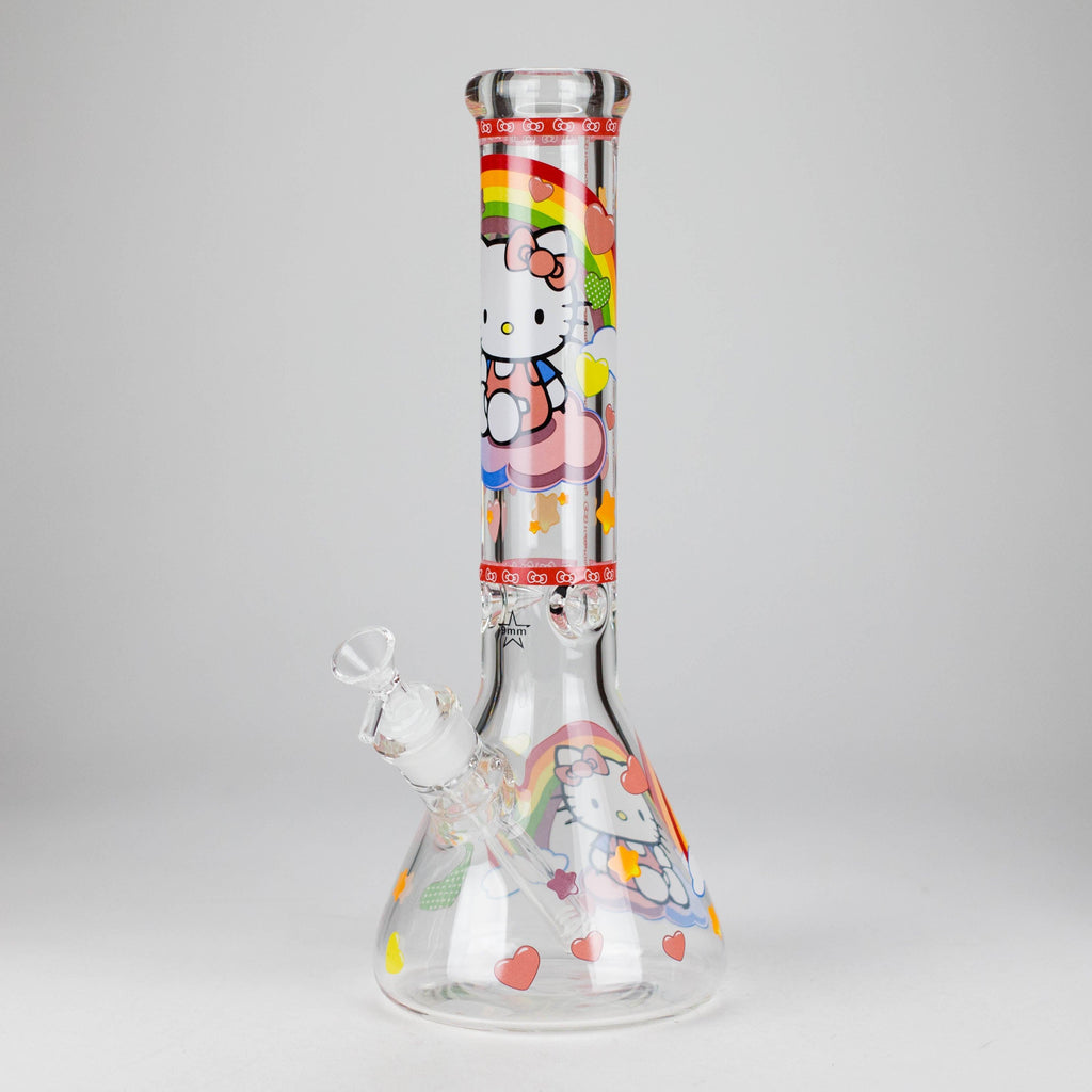 14" PK Cartoon Glow In The Dark 9mm Glass Bong [PIP863]