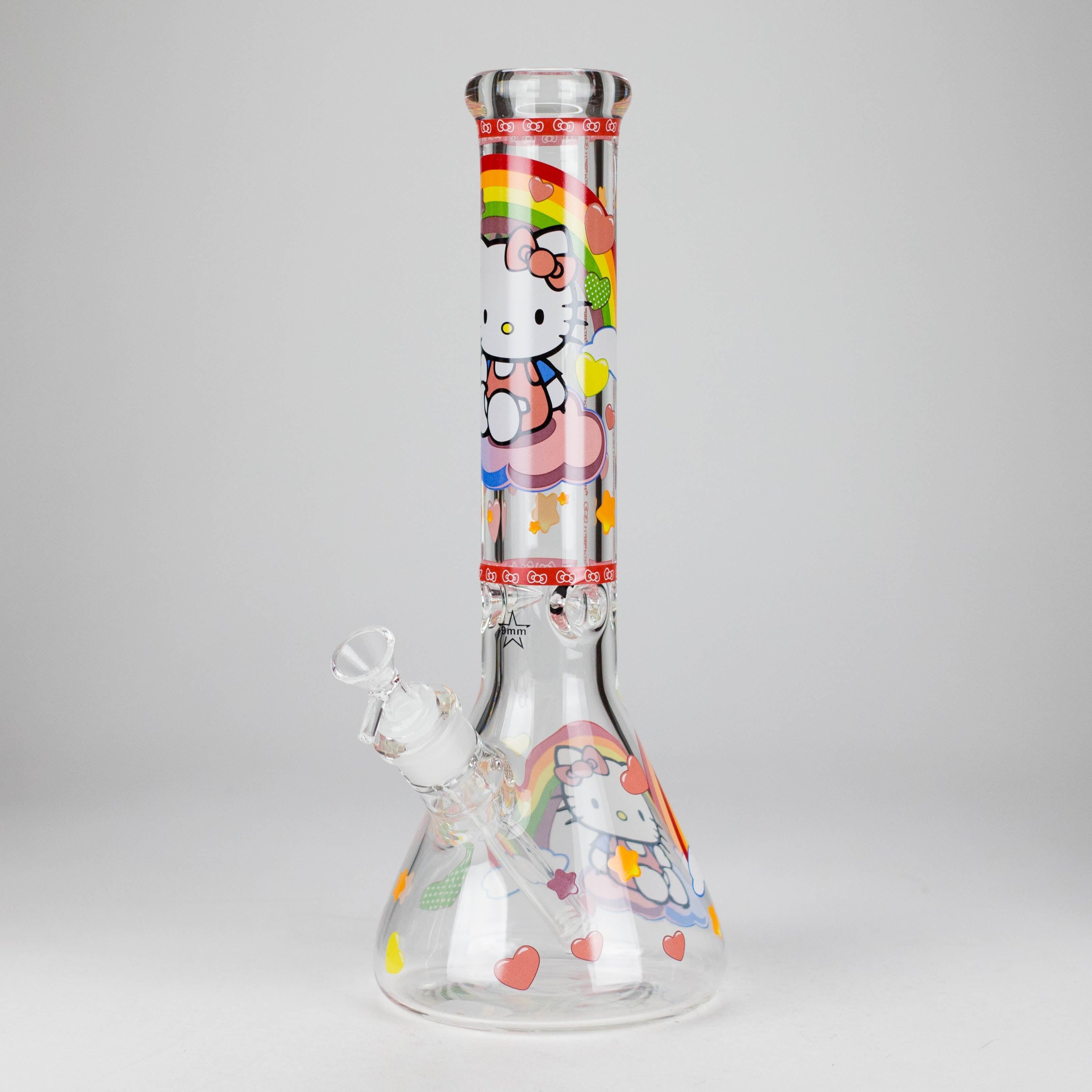 14" PK Cartoon Glow In The Dark 9mm Glass Bong [PIP863]