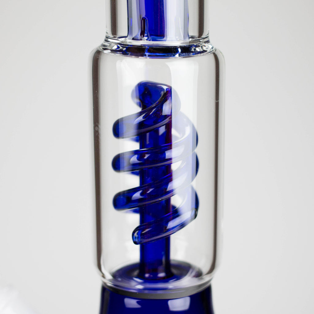 13" Color Accented Glass Water Bong with Coil Percolator & Splash Guard