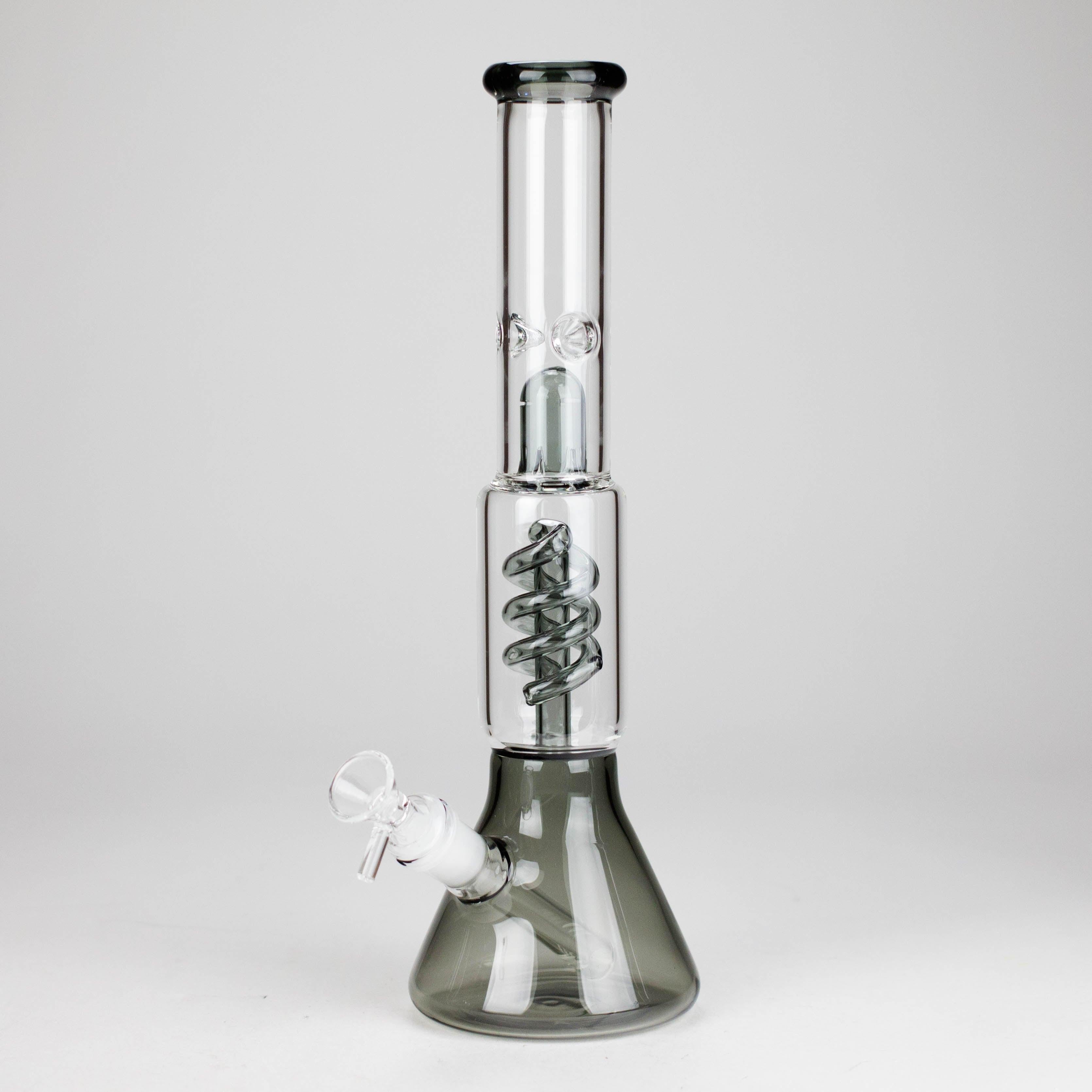 13" Color Accented Glass Water Bong with Coil Percolator & Splash Guard Secondary image