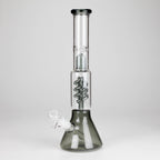 13" Color Accented Glass Water Bong with Coil Percolator & Splash Guard