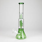 13" Color Accented Glass Water Bong with Coil Percolator & Splash Guard