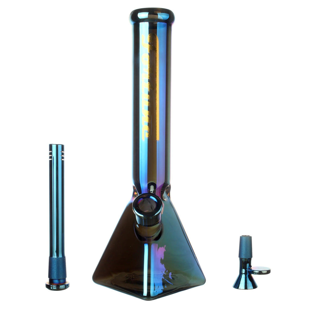 Fortune | Electroplated 14" 7mm Pyramid Base Glass Beaker Bong