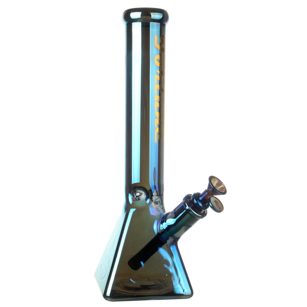 Fortune | Electroplated 14" 7mm Pyramid Base Glass Beaker Bong