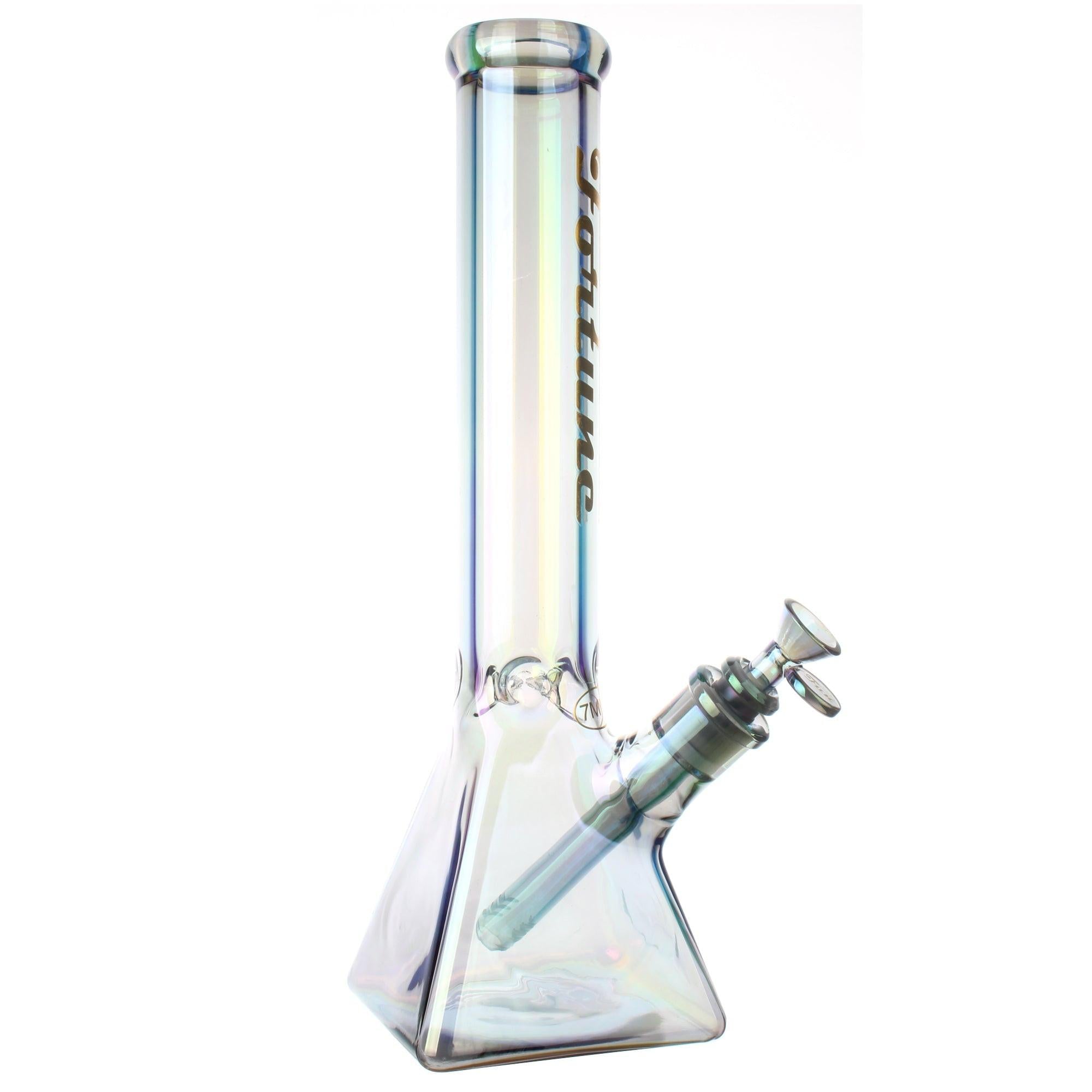 Fortune | Electroplated 14" 7mm Pyramid Base Glass Beaker Bong Main image