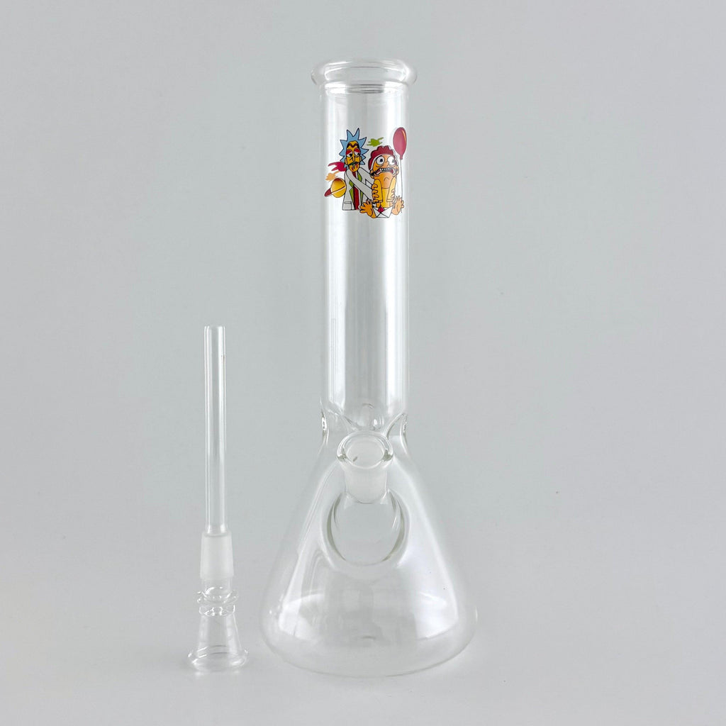 10" Cartoon Glass Beaker Bong