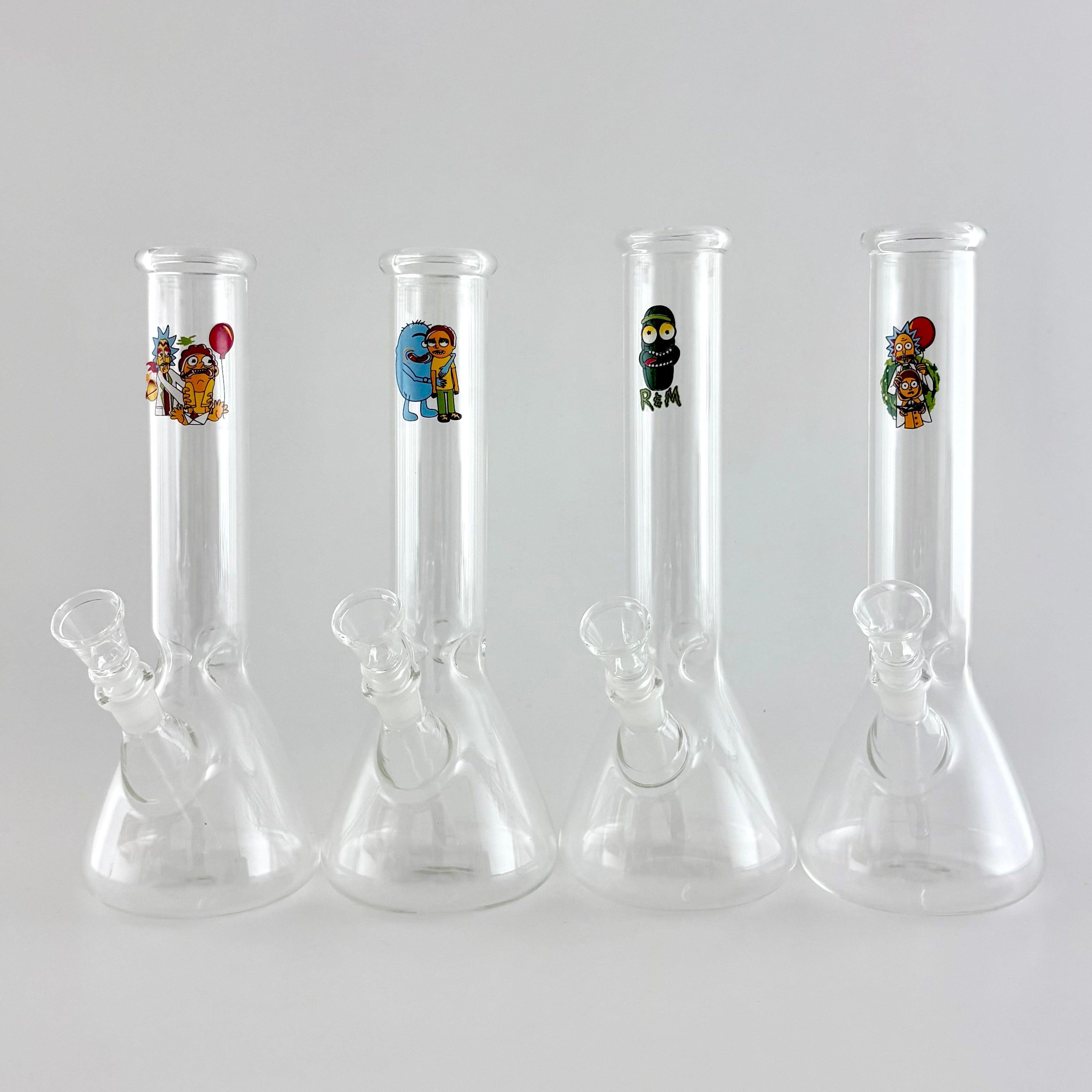 10" Cartoon Glass Beaker Bong