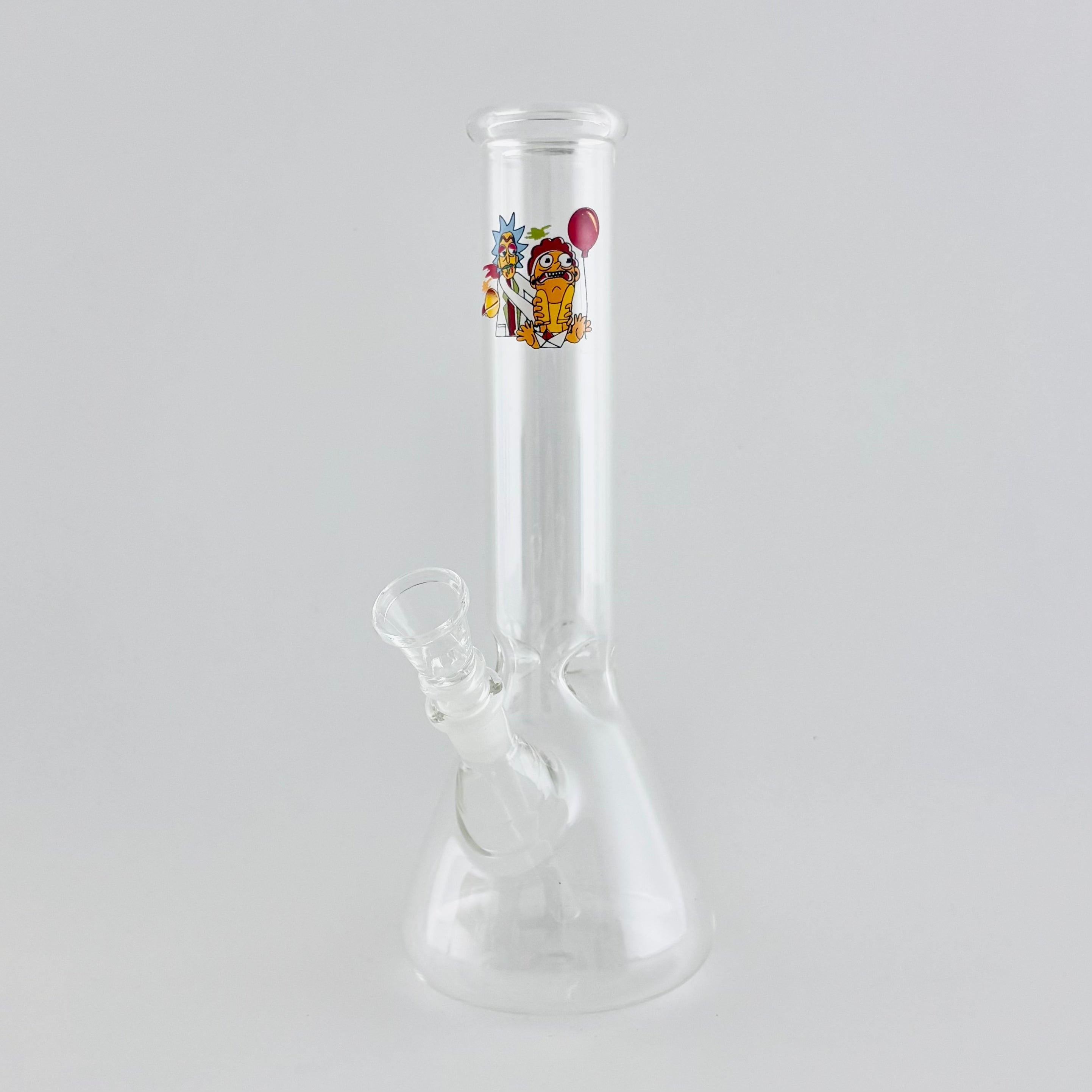 10" Cartoon Glass Beaker Bong