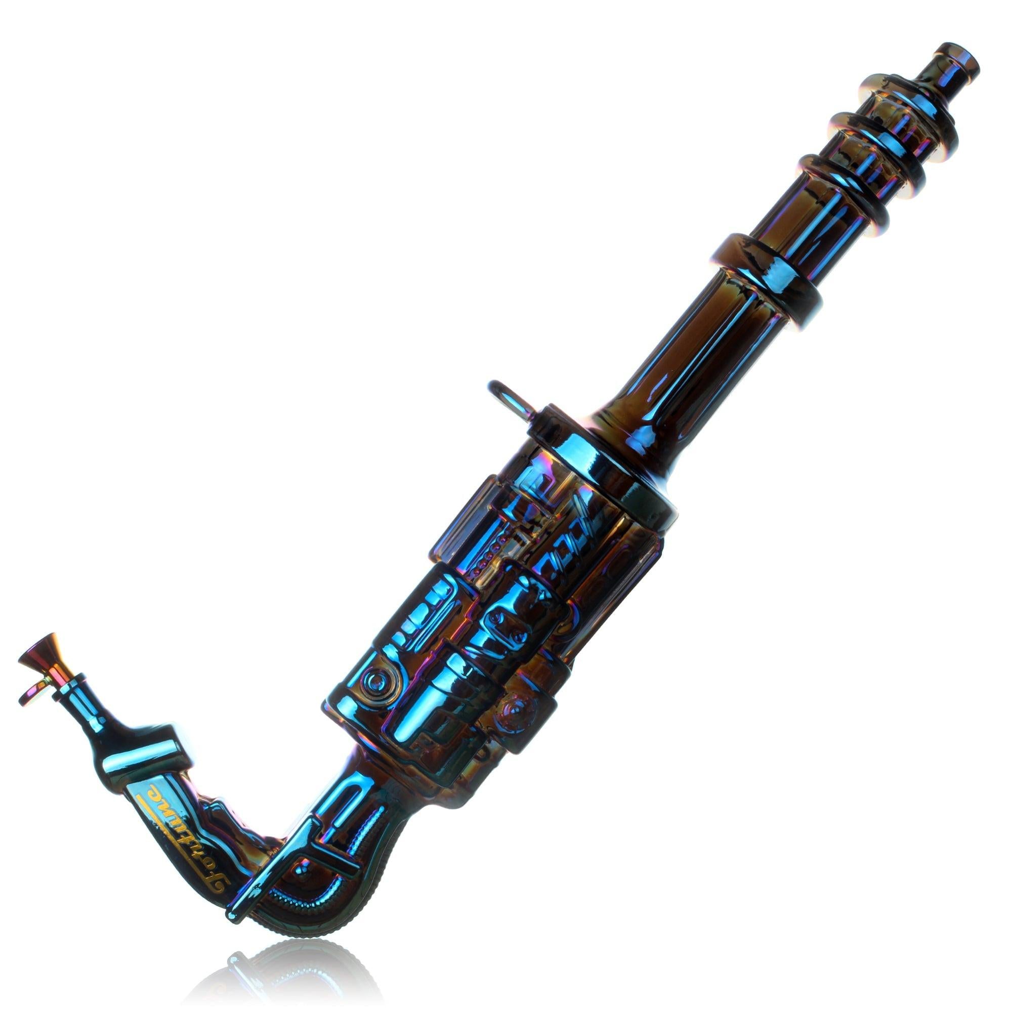 Fortune | 24" Electroplated Gatling Gun Glass Bong with Hardwood Stand