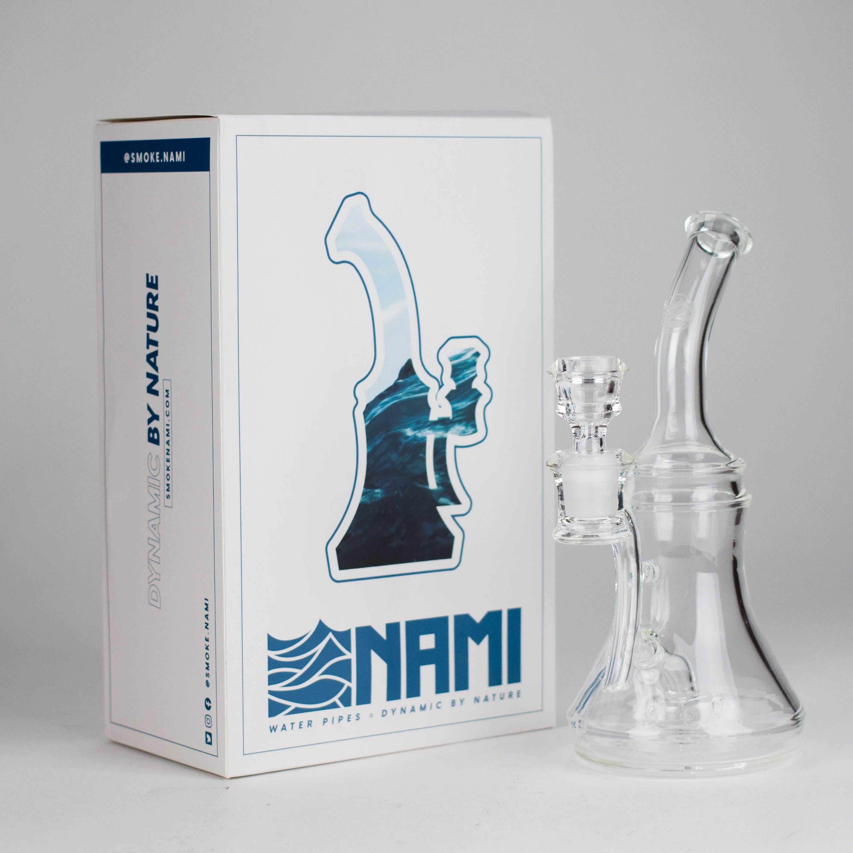 Nami Glass | 9" Ripple Dab Rig – Premium Borosilicate with Signature Inline Design