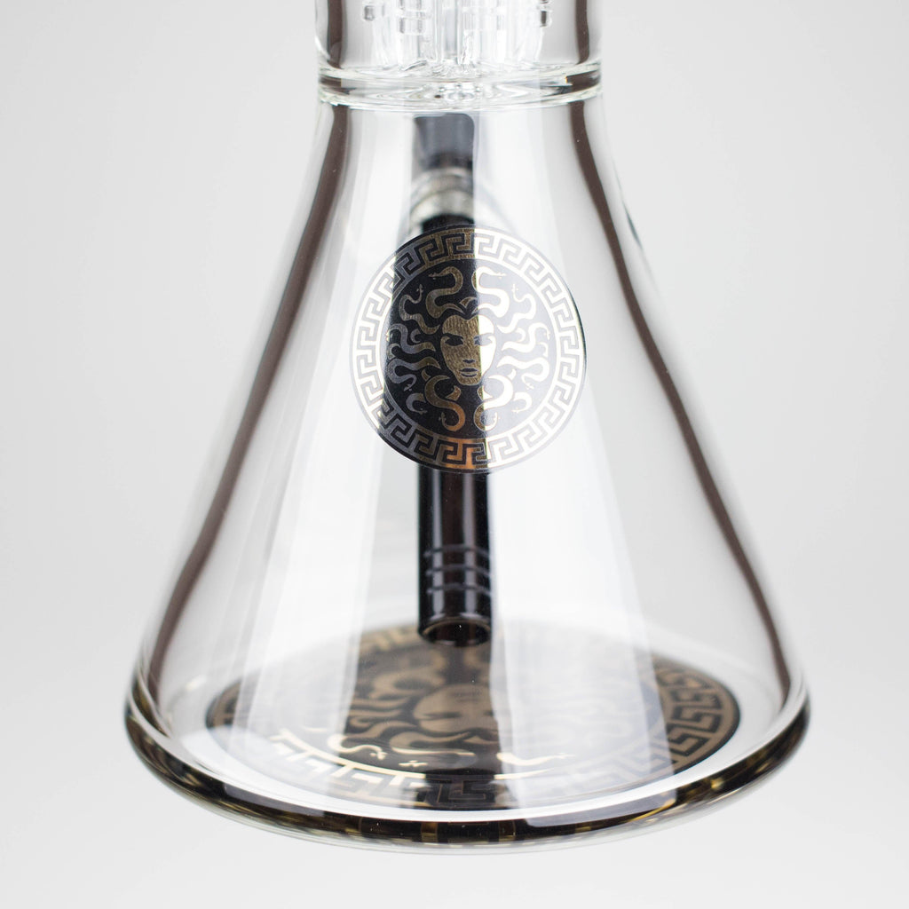 Medusa | 17" 7mm Double Tree Perc Glass Bong with Splash Guard