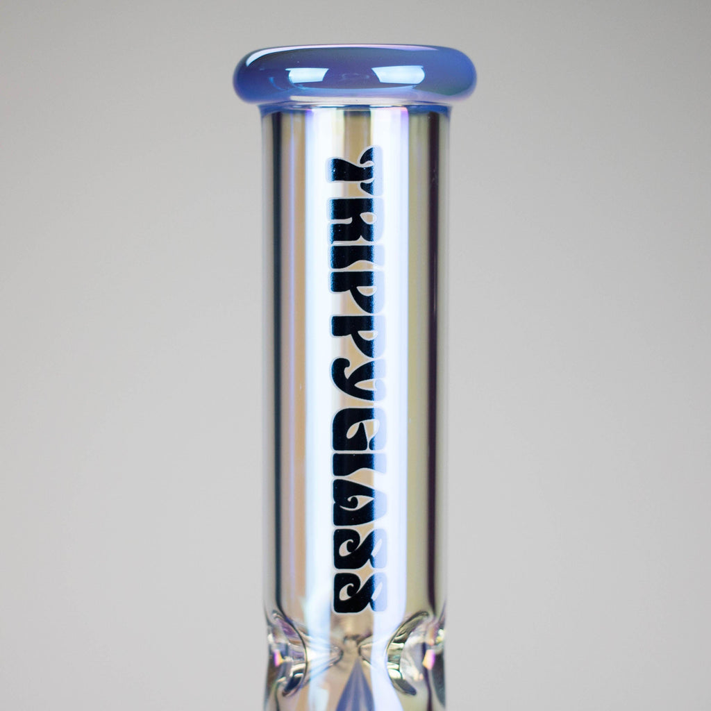 Trippy Glass | 17" 7mm Holographic Stemline Bong – Triple Diffused Perc with 18mm Bowl