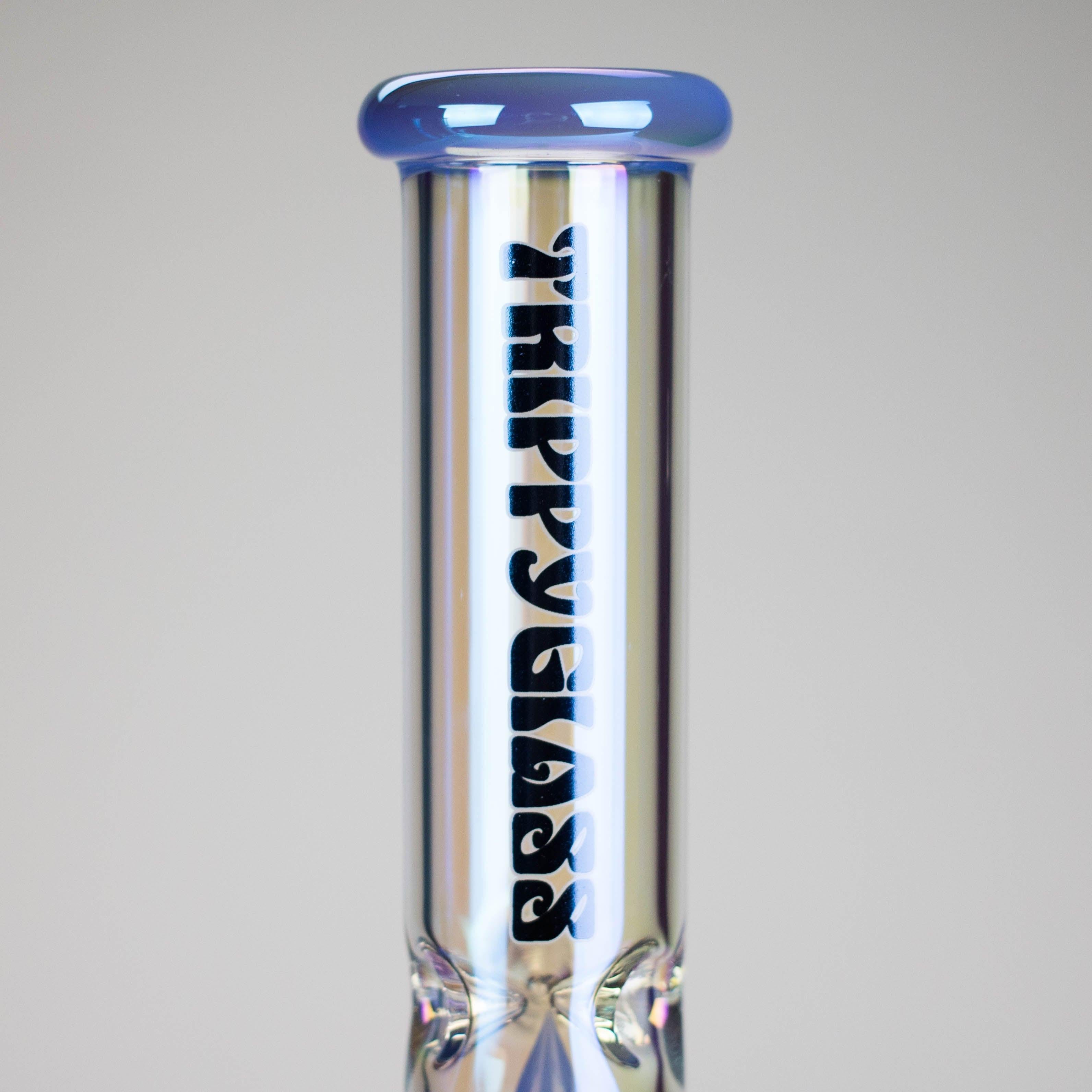 Trippy Glass | 17" 7mm Holographic Stemline Bong – Triple Diffused Perc with 18mm Bowl