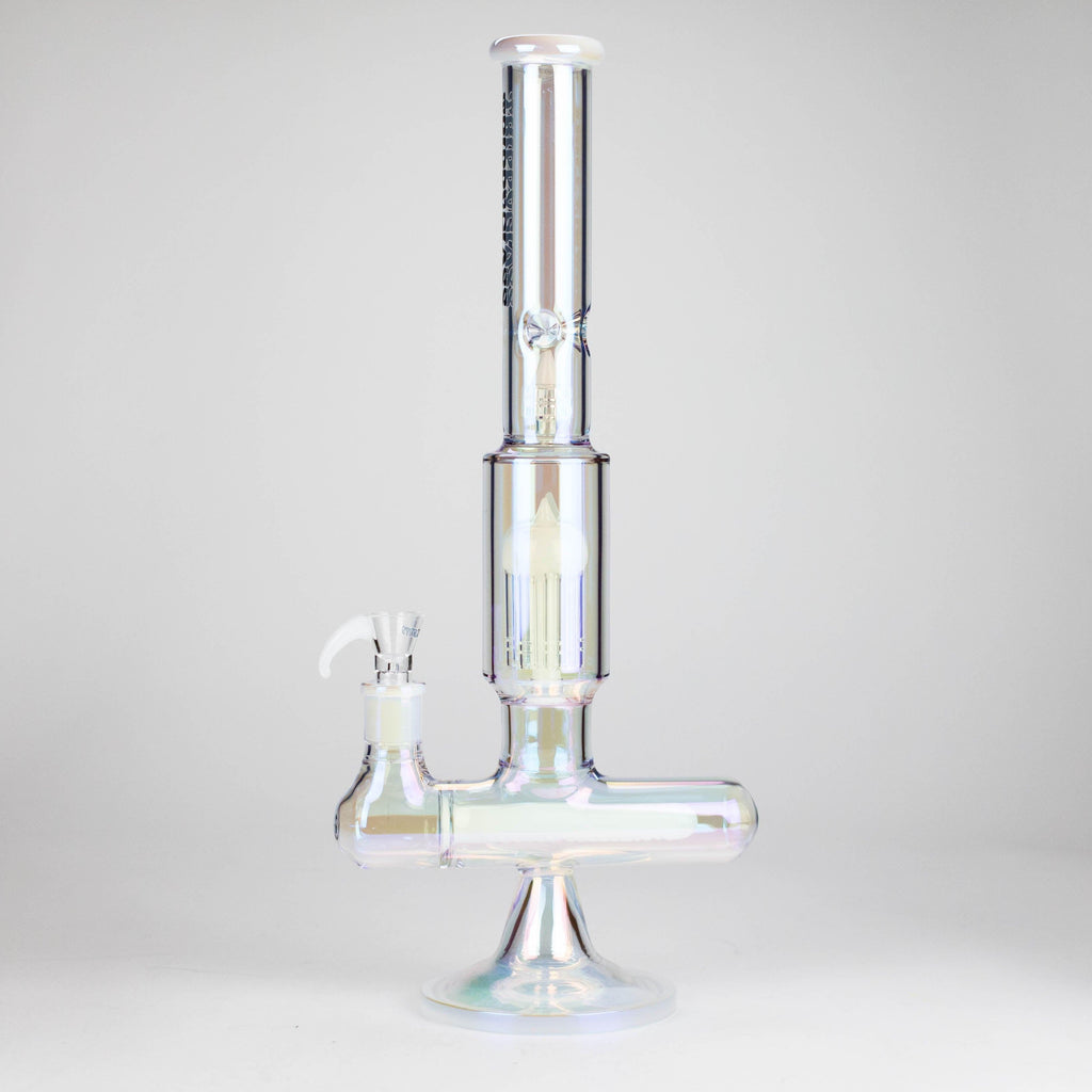 Trippy Glass | 17" 7mm Holographic Stemline Bong – Triple Diffused Perc with 18mm Bowl