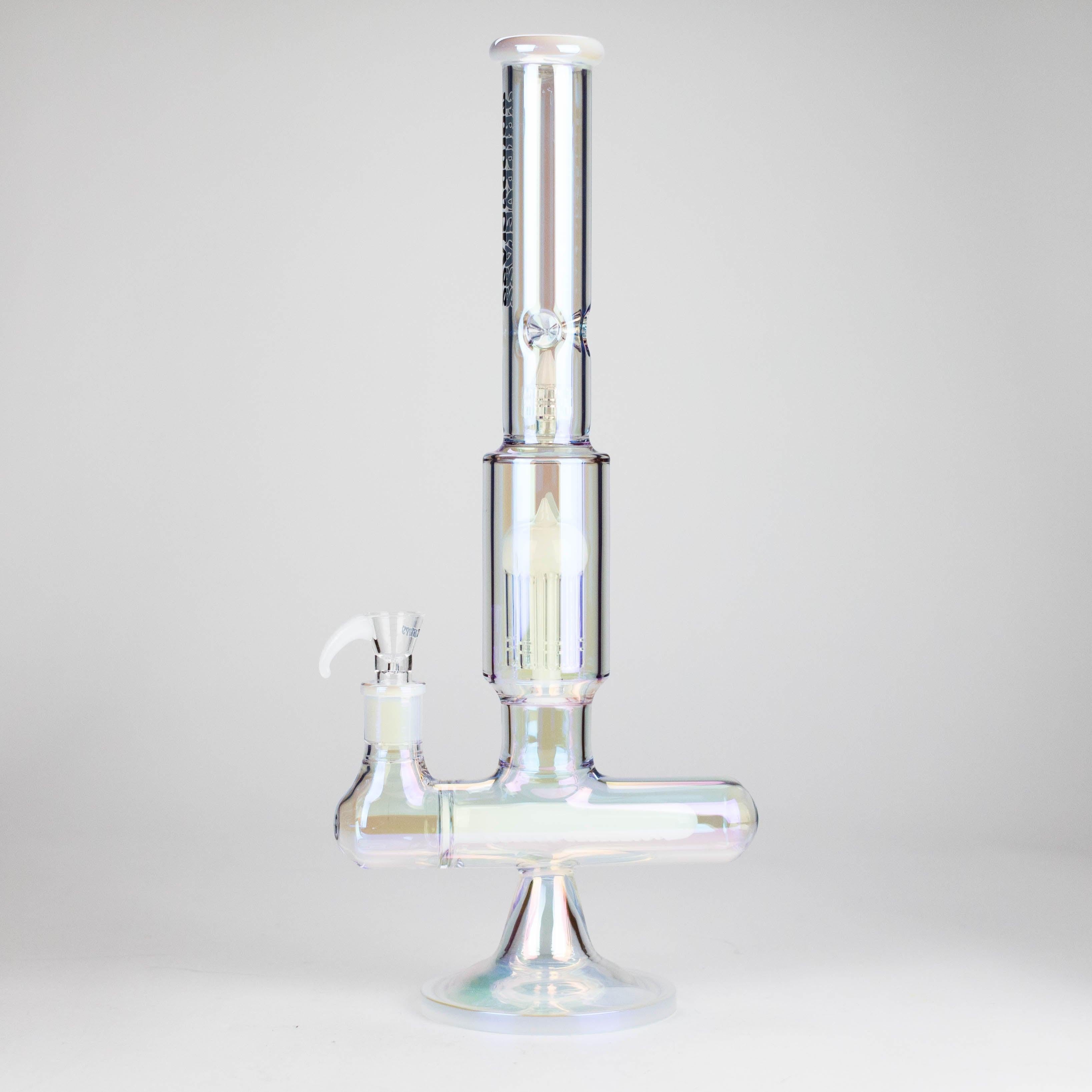 Trippy Glass | 17" 7mm Holographic Stemline Bong – Triple Diffused Perc with 18mm Bowl