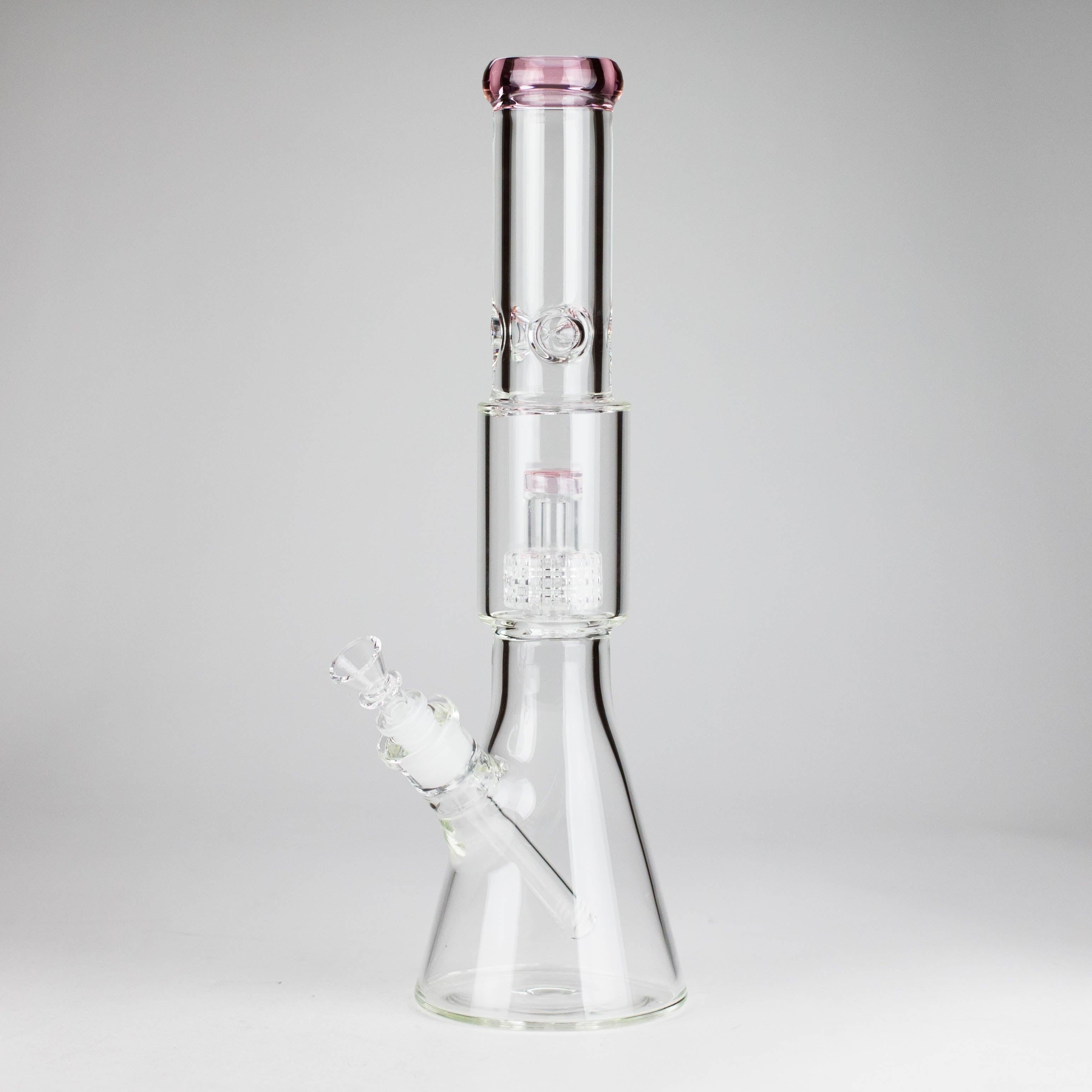 16" 7mm Colored Beaker Bong – Premium Thick Glass with Grid Perc Main image