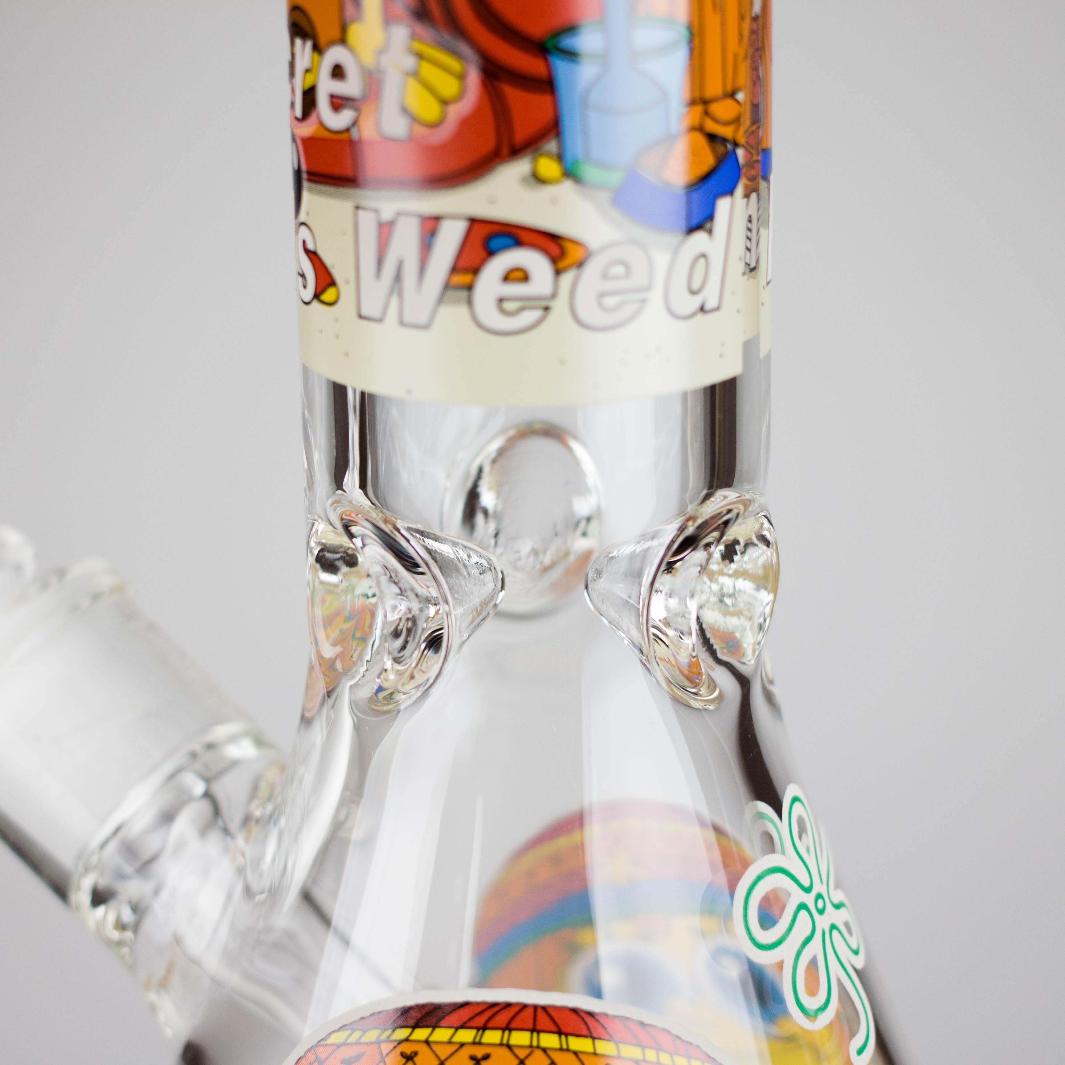 14" 7 mm Glass Bong With Cartoon Sponge Design [AQ0421-2]