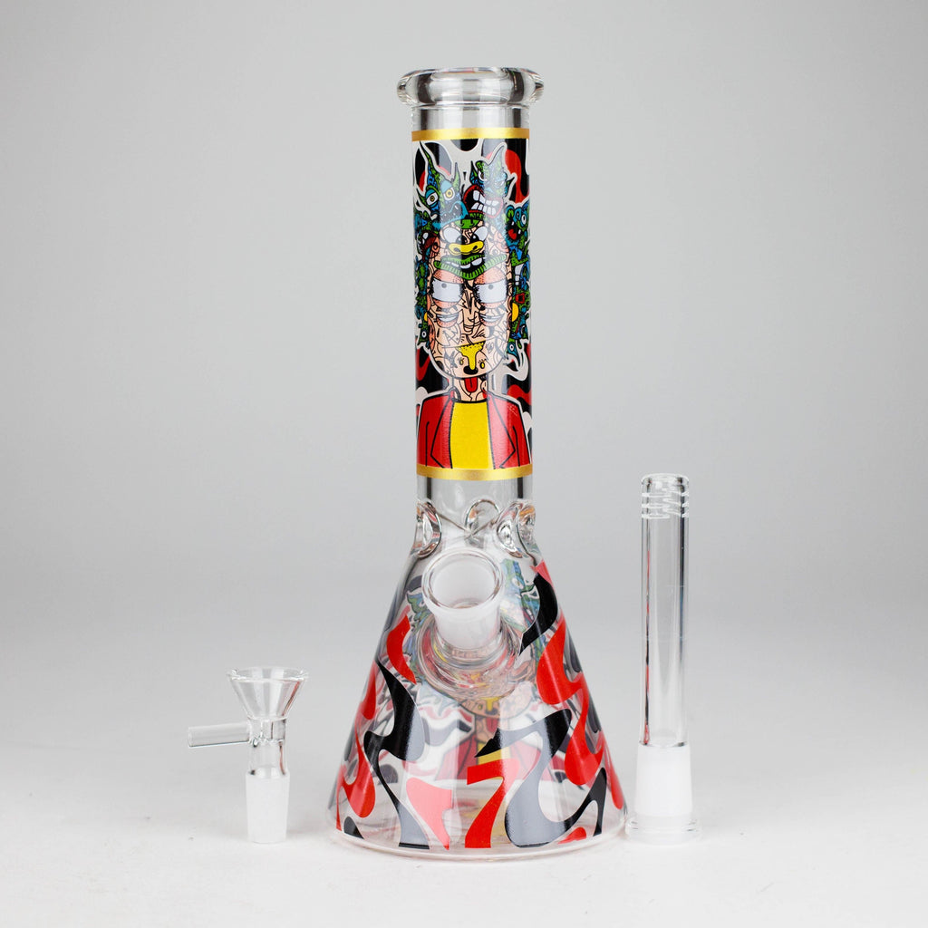10" Glow-in-the-Dark Glass Beaker Bong [BH1351]