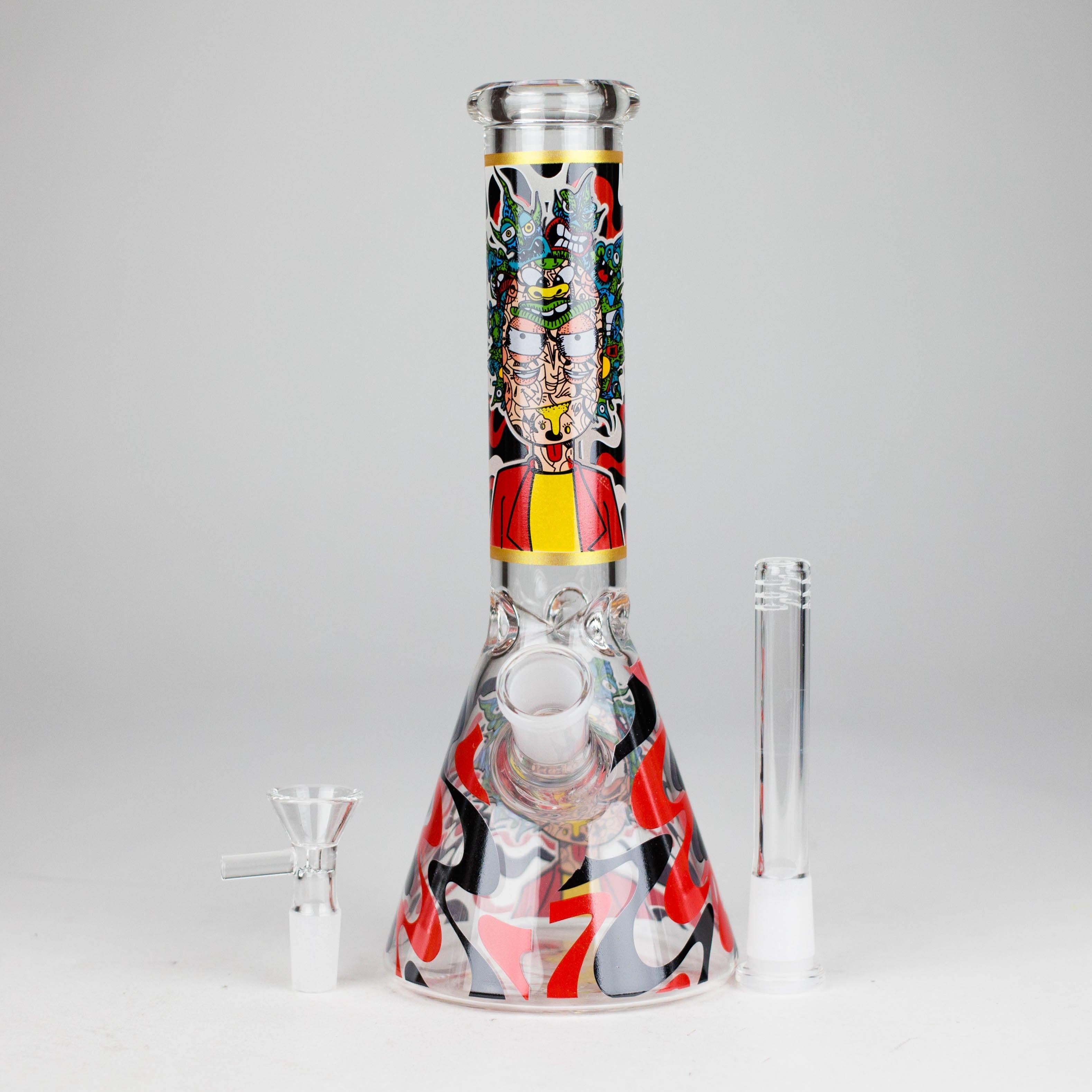 10" Glow-in-the-Dark Glass Beaker Bong [BH1351]