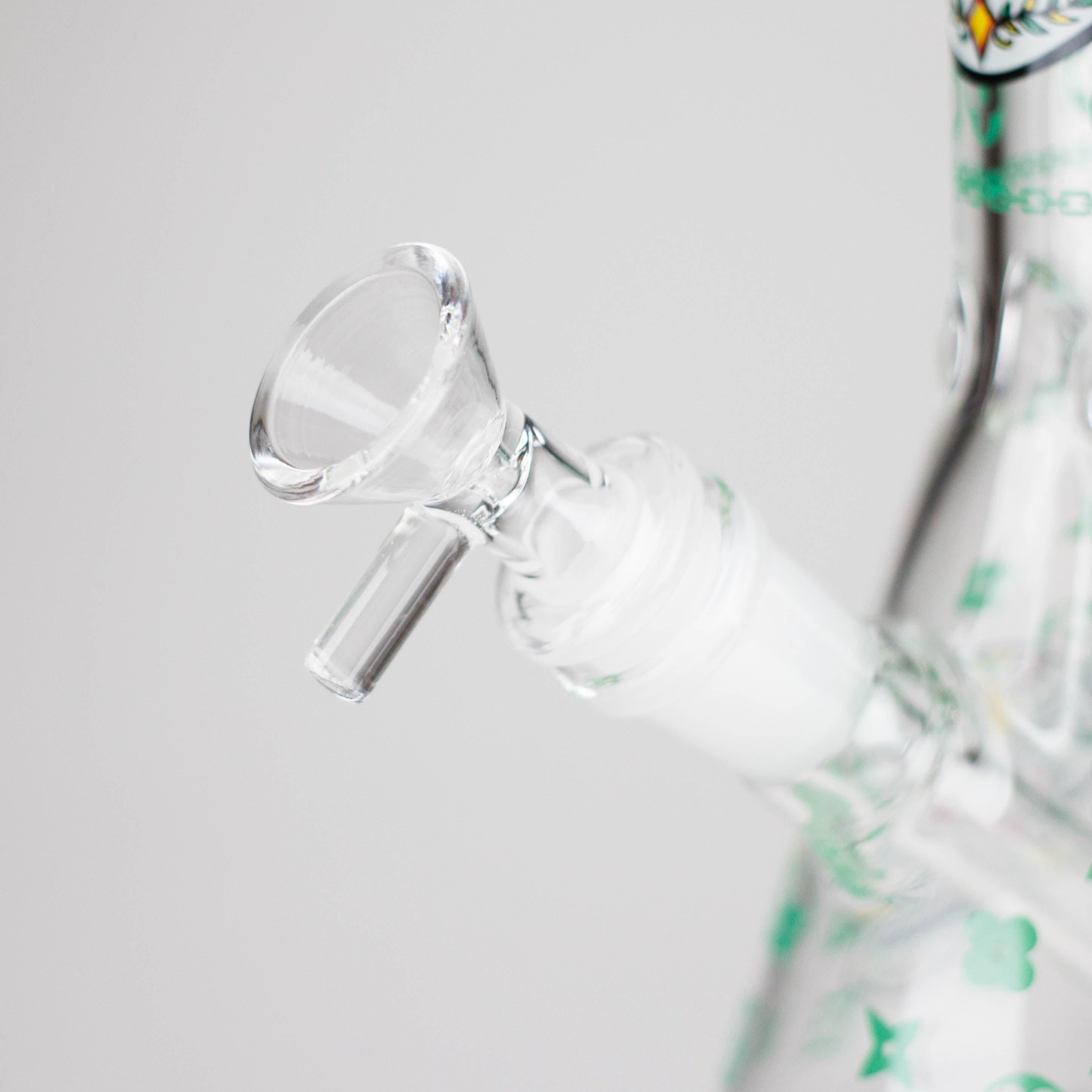 10" Sugar Skull  Design Glass Beaker Bong