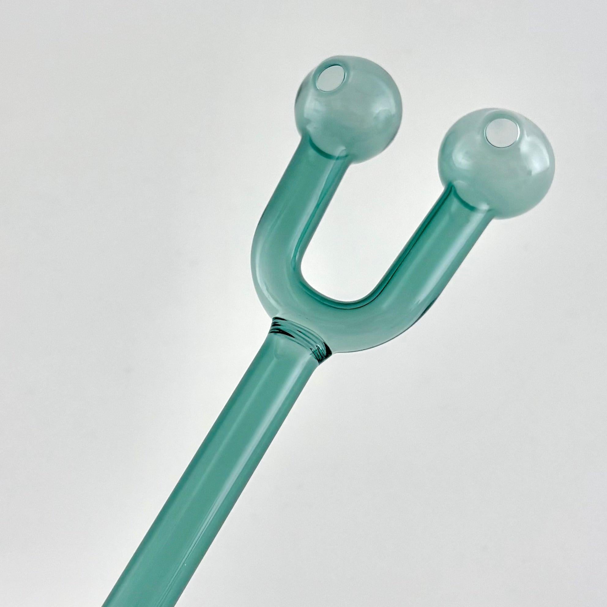 6" Double Hole Oil Burner Pipe – Assorted Colors-2CT Secondary image