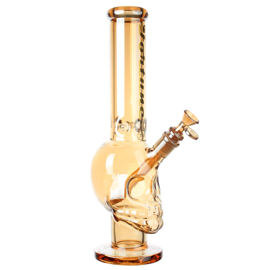 Fortune | 14" 7mm Electroplated Skull Glass Bong