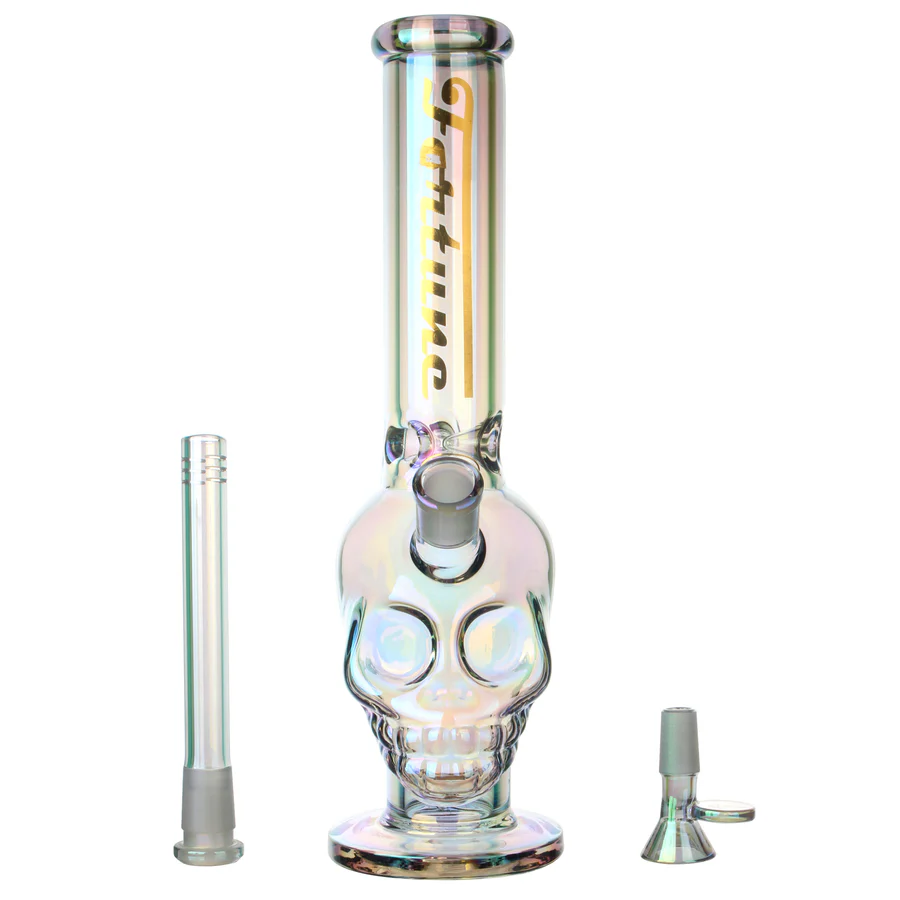 Fortune | 14" 7mm Electroplated Skull Glass Bong