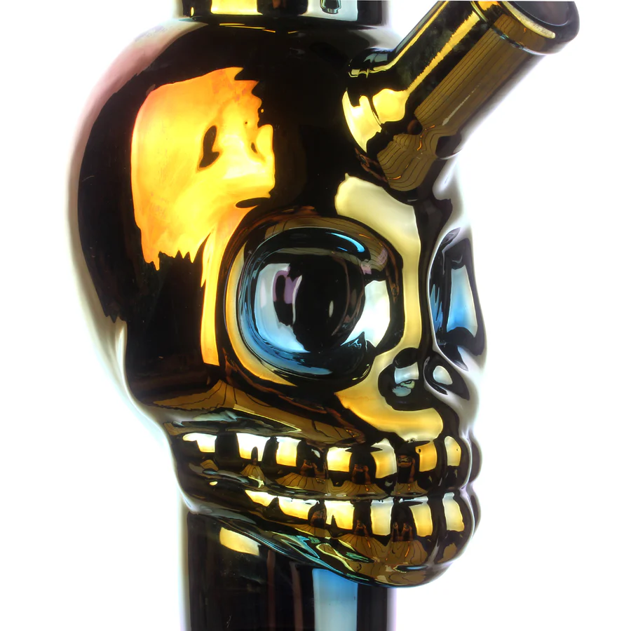 Fortune | 14" 7mm Electroplated Skull Glass Bong