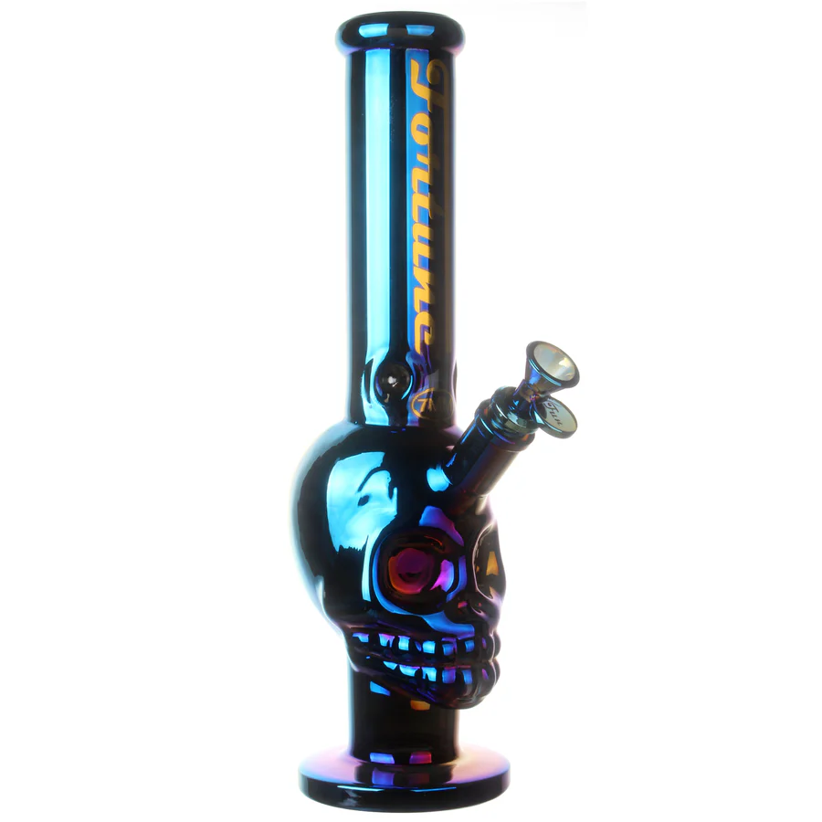 Fortune | 14" 7mm Electroplated Skull Glass Bong