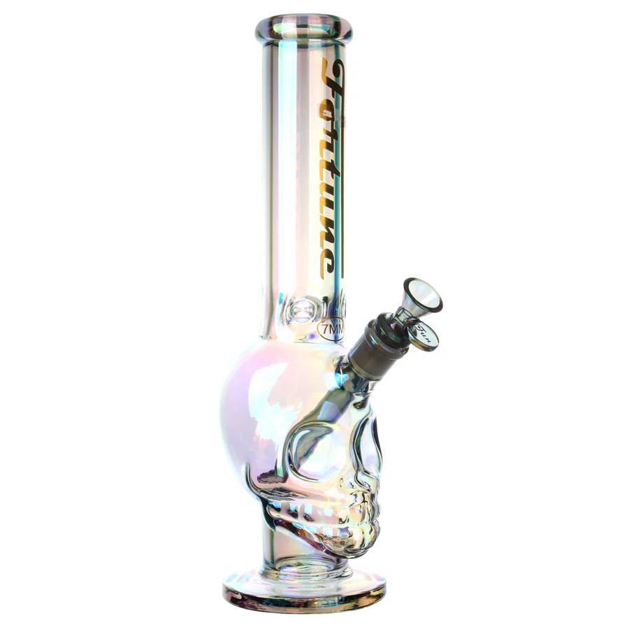 Fortune | 14" 7mm Electroplated Skull Glass Bong Main image