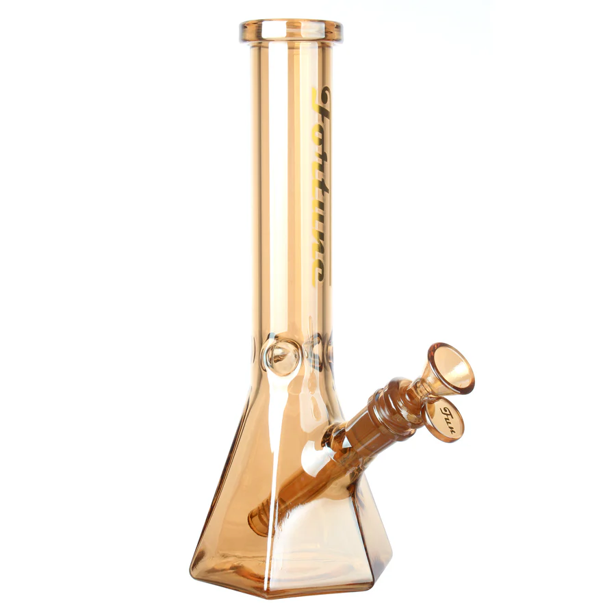 Fortune | Electroplated 10" 5mm Hexagon Glass Beaker Bong - 4 Assorted Colours Main image