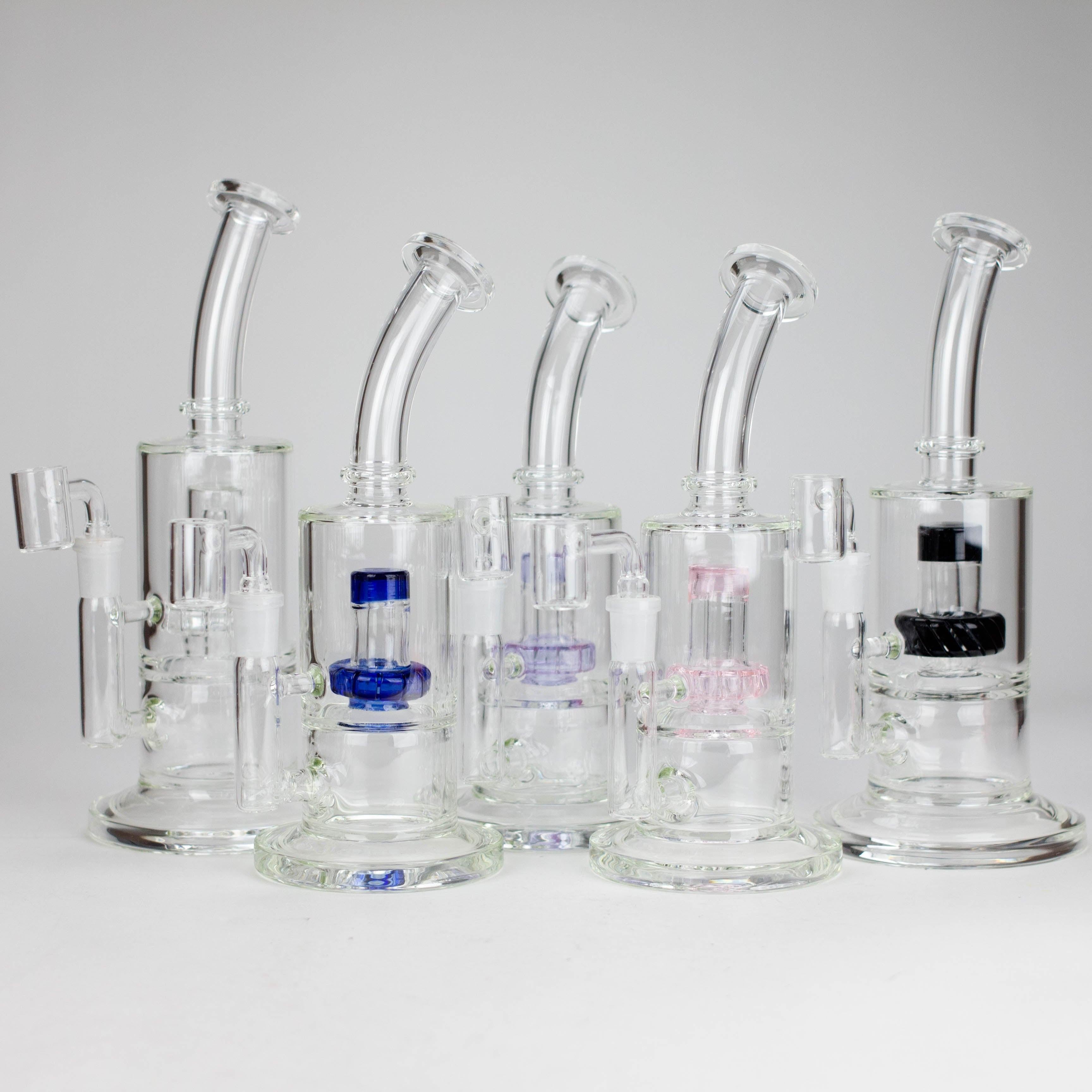 9" 2-in-1 Color accented Glass Dag Rig with Percolator Main image