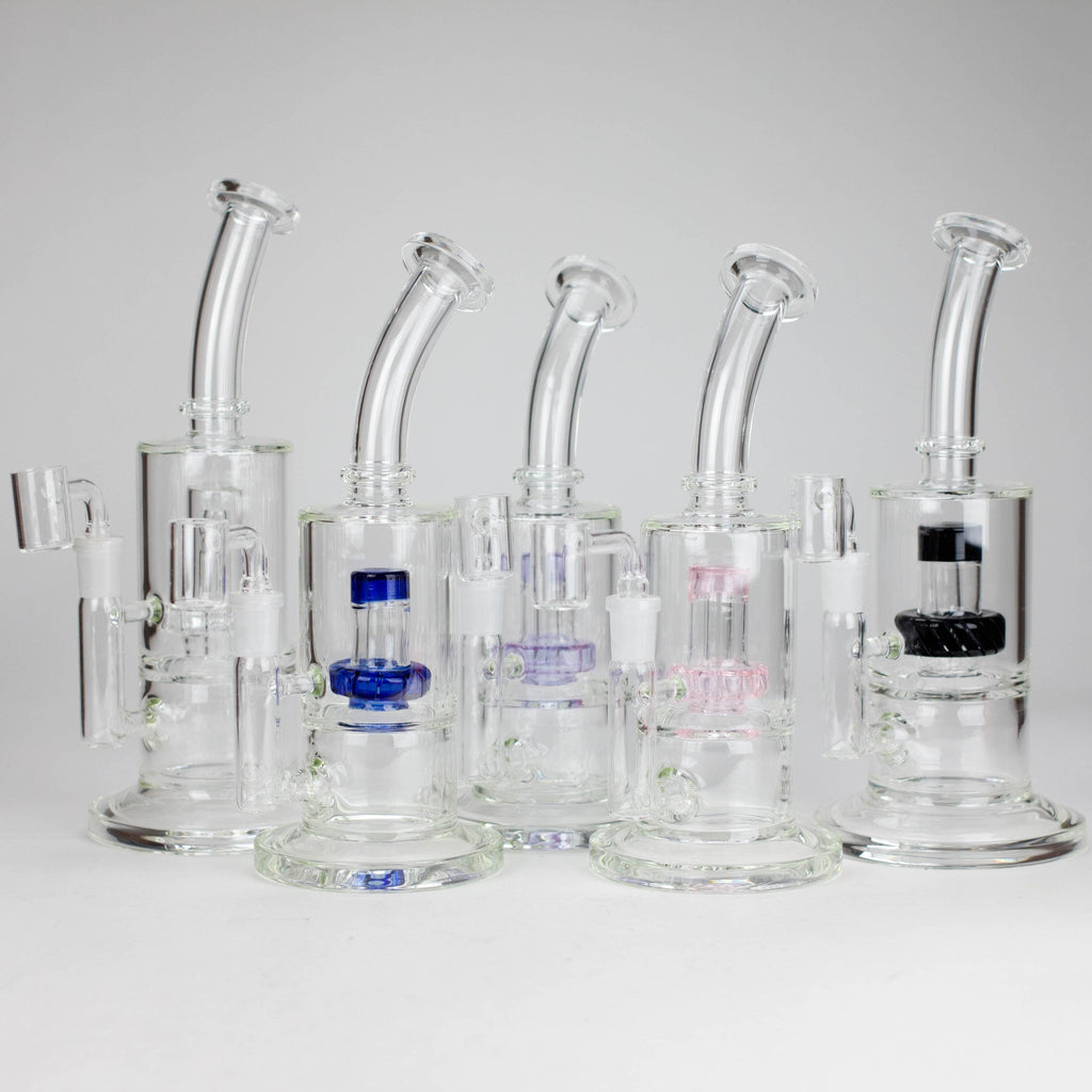 9" 2-in-1 Color accented Glass Dag Rig with Percolator