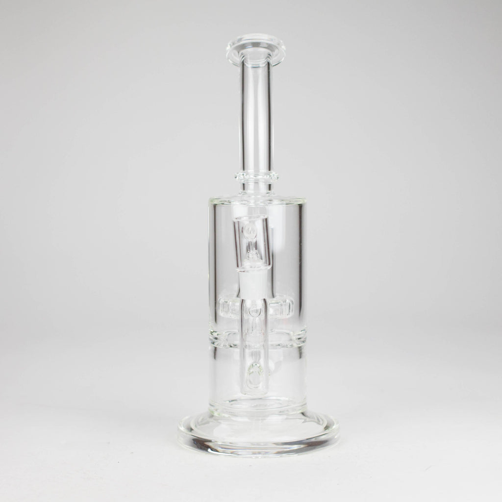 9" 2-in-1 Color accented Glass Dag Rig with Percolator
